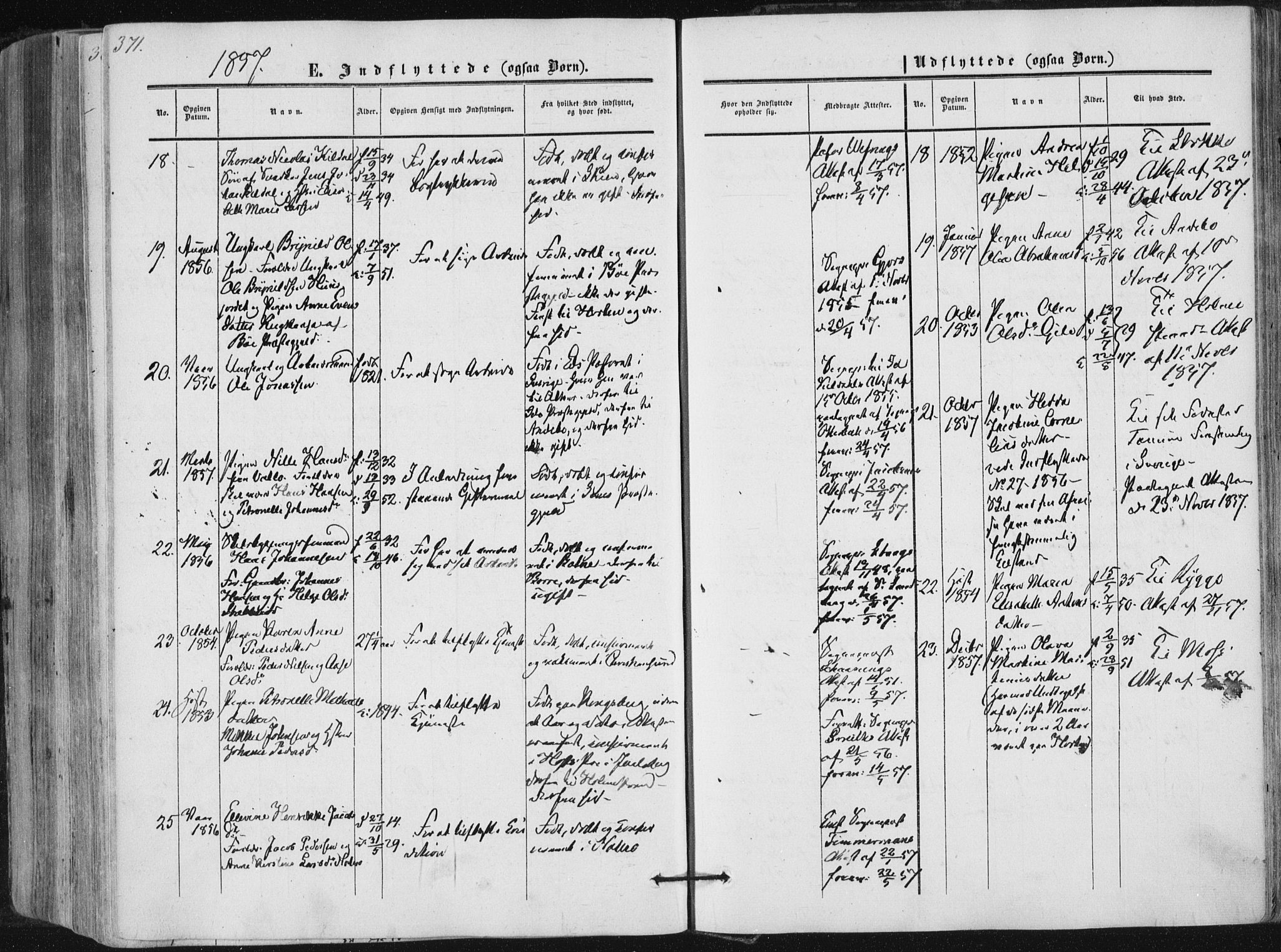 Tønsberg kirkebøker, AV/SAKO-A-330/F/Fa/L0008: Parish register (official) no. I 8, 1855-1864, p. 371