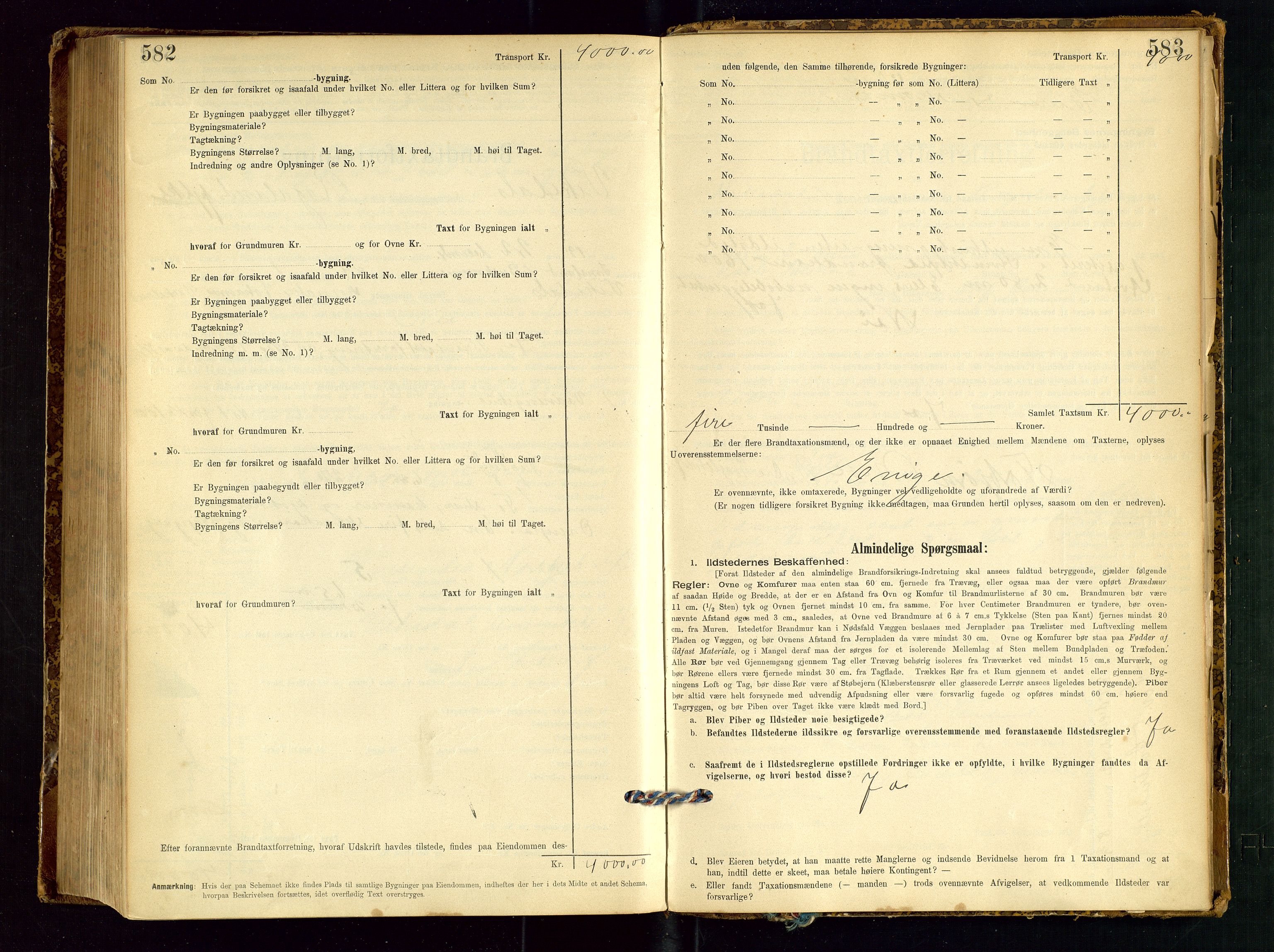 Vikedal lensmannskontor, AV/SAST-A-100179/Gob/L0004: Branntakstprotokoll, 1894-1952, p. 582-583