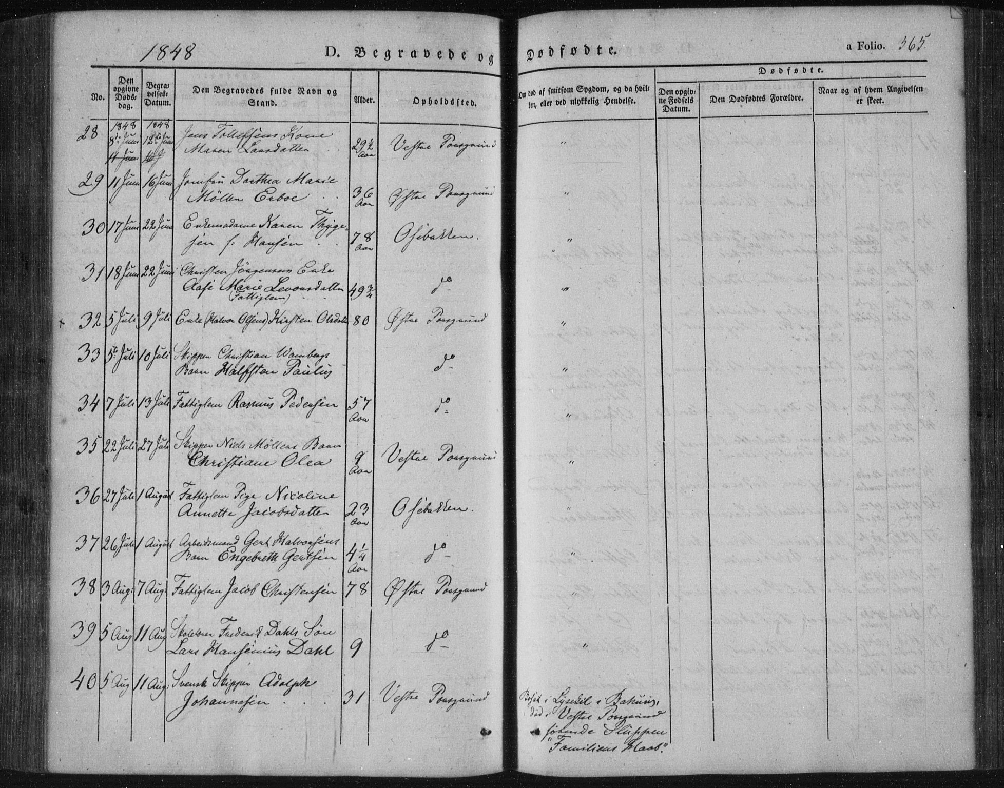 Porsgrunn kirkebøker , AV/SAKO-A-104/F/Fa/L0006: Parish register (official) no. 6, 1841-1857, p. 365