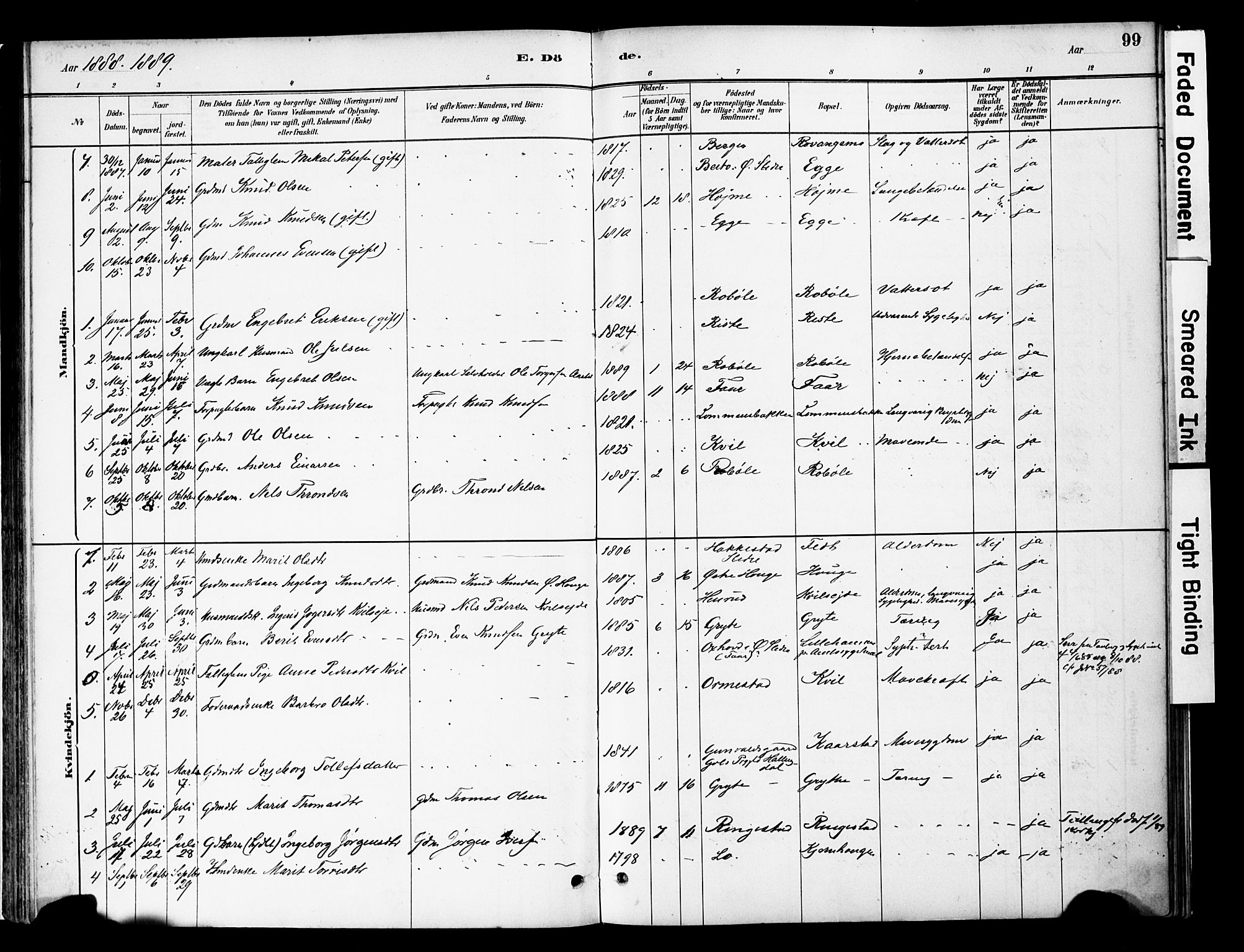 Vestre Slidre prestekontor, SAH/PREST-136/H/Ha/Haa/L0005: Parish register (official) no. 5, 1881-1912, p. 99