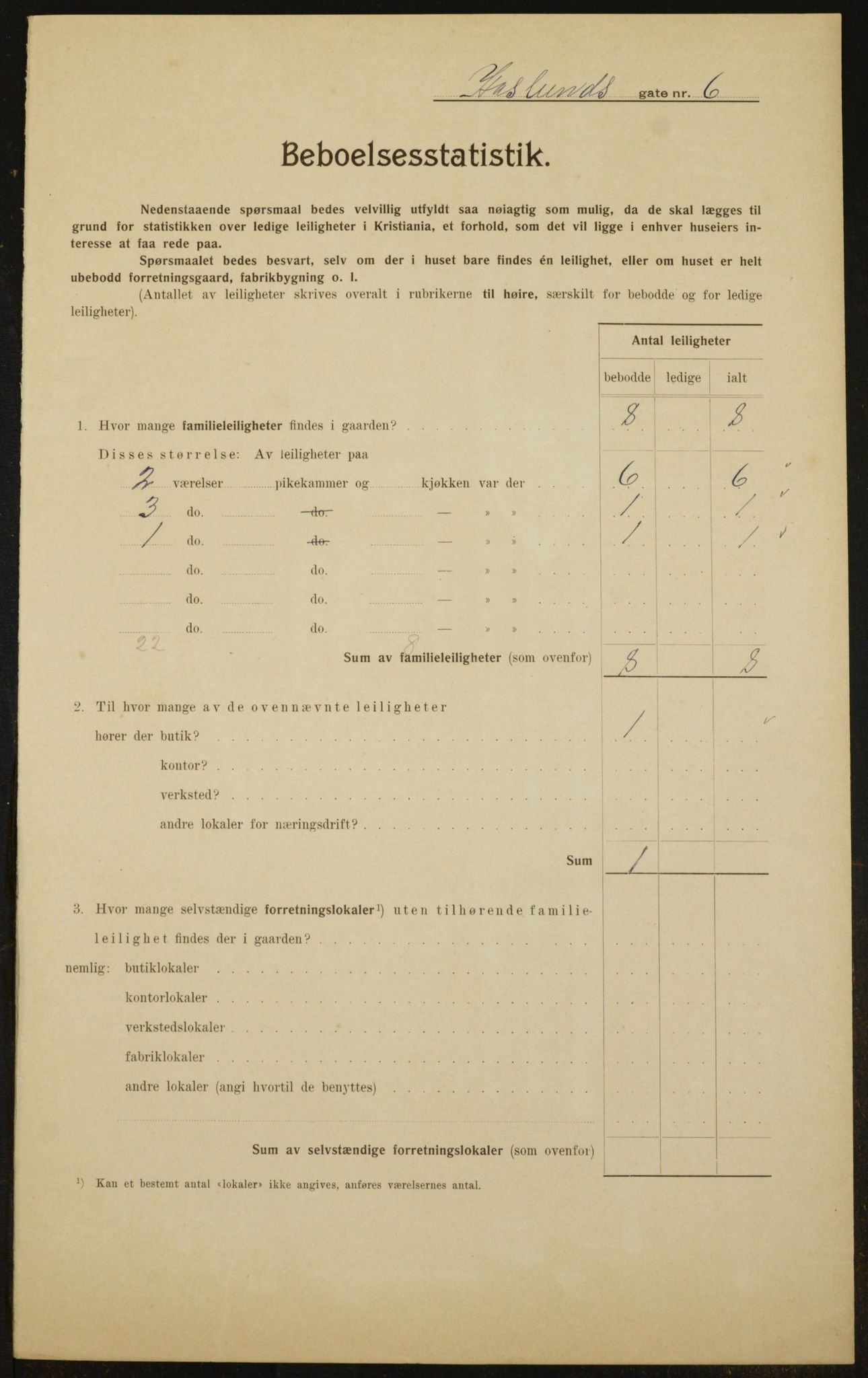 OBA, Municipal Census 1910 for Kristiania, 1910, p. 33232