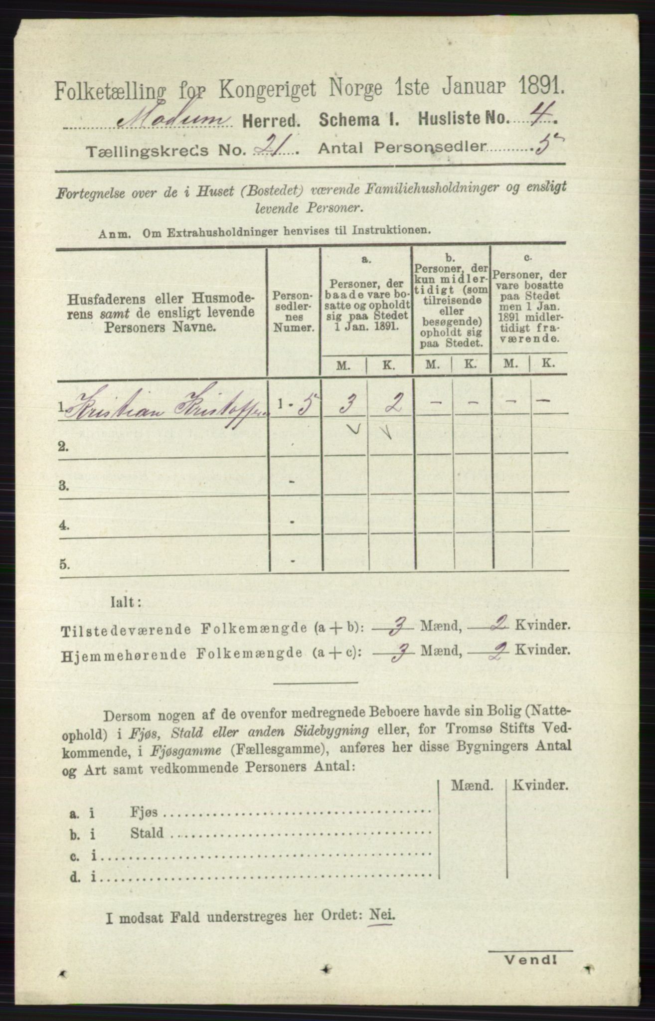 RA, 1891 census for 0623 Modum, 1891, p. 8066