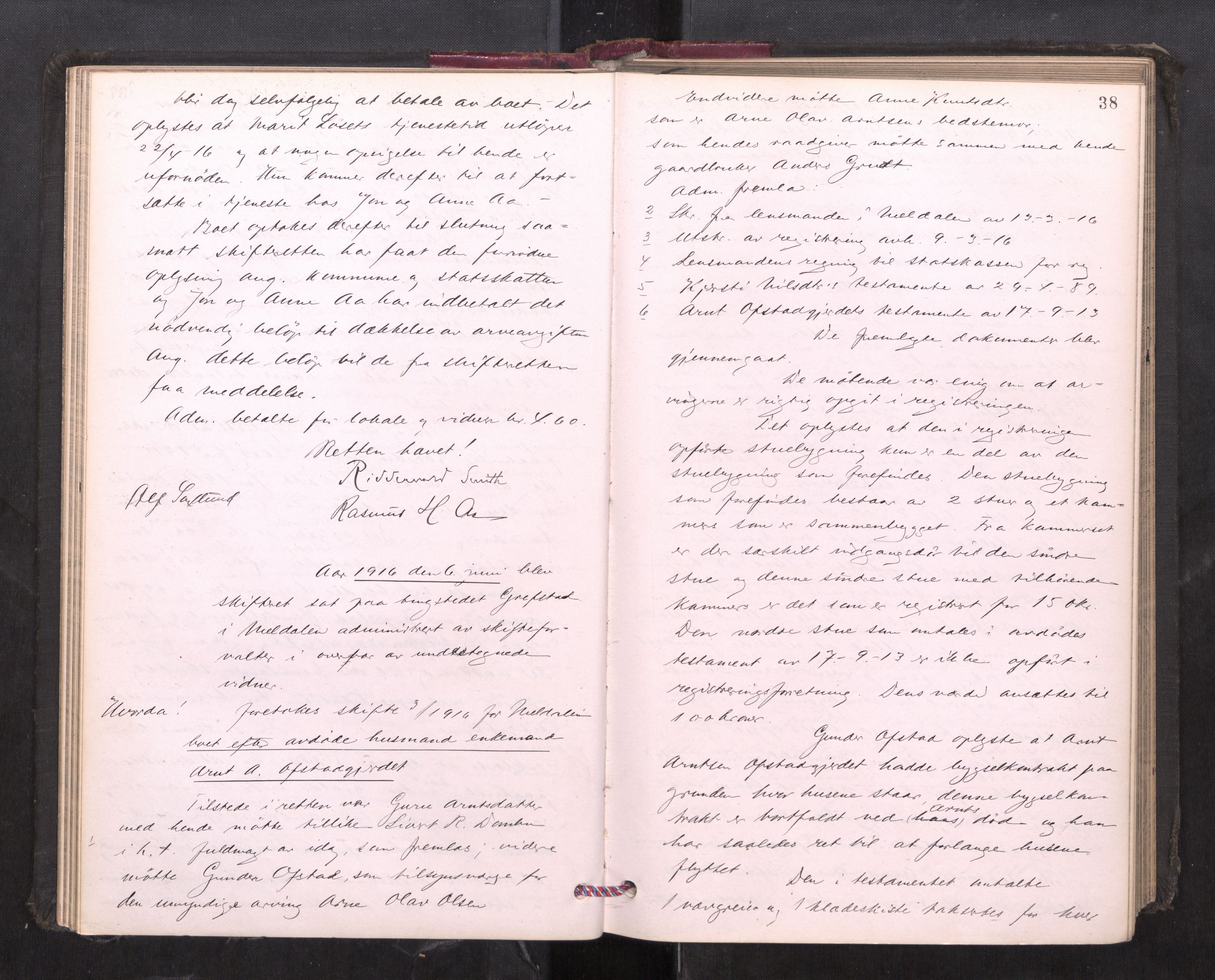 Orkdal sorenskriveri, AV/SAT-A-4169/1/3/3B/L0013: Skiftebehandlingsprotokoll, 1914-1925, p. 37b-38a