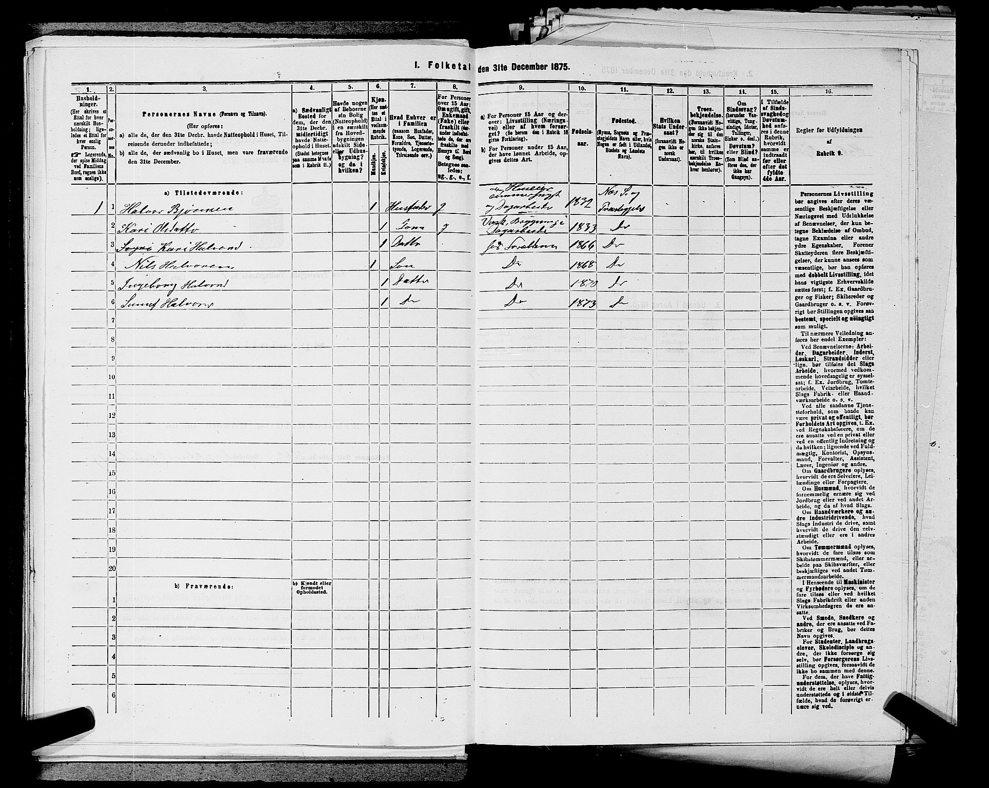 SAKO, 1875 census for 0616P Nes, 1875, p. 266