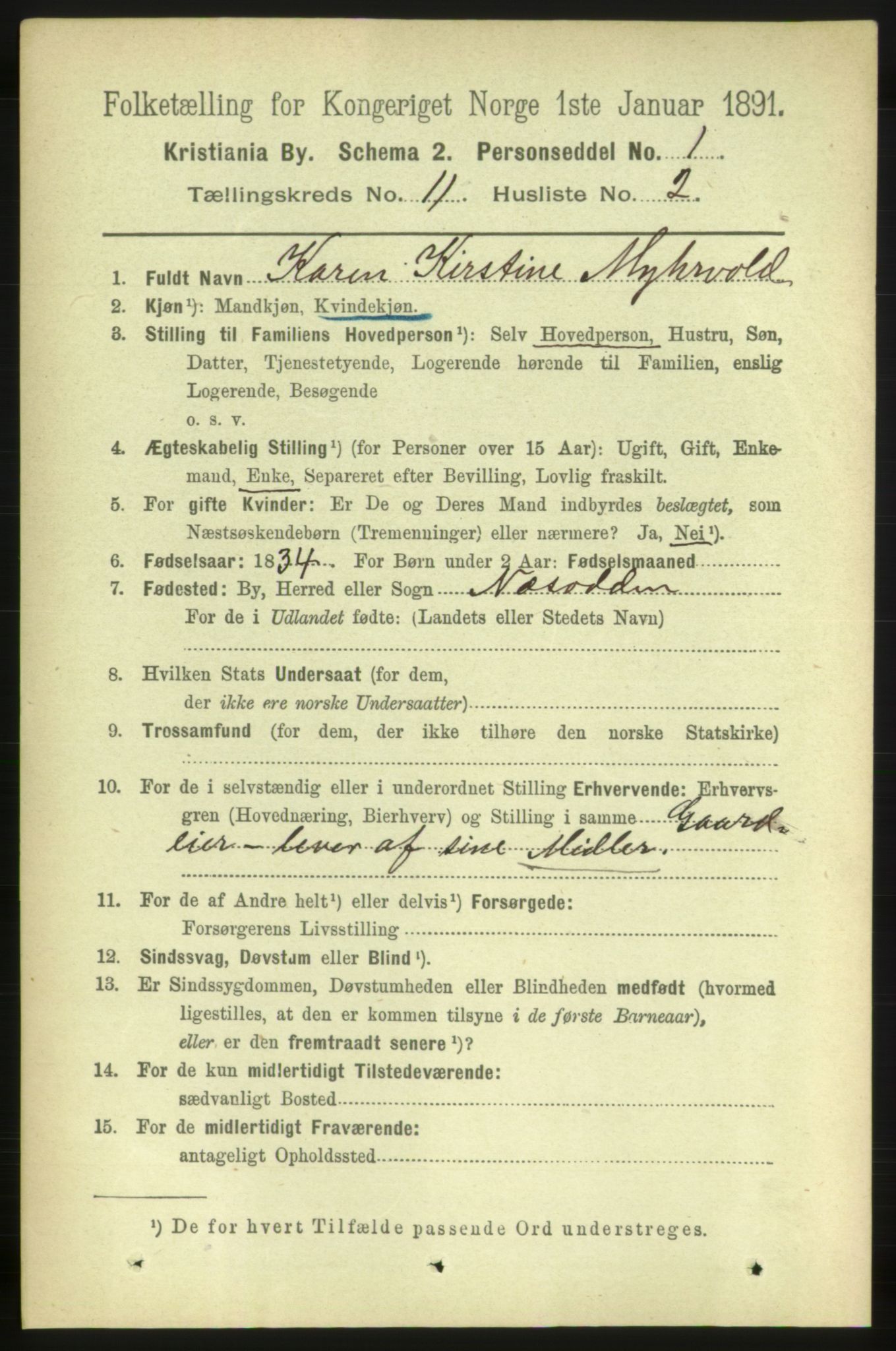 RA, 1891 census for 0301 Kristiania, 1891, p. 4891