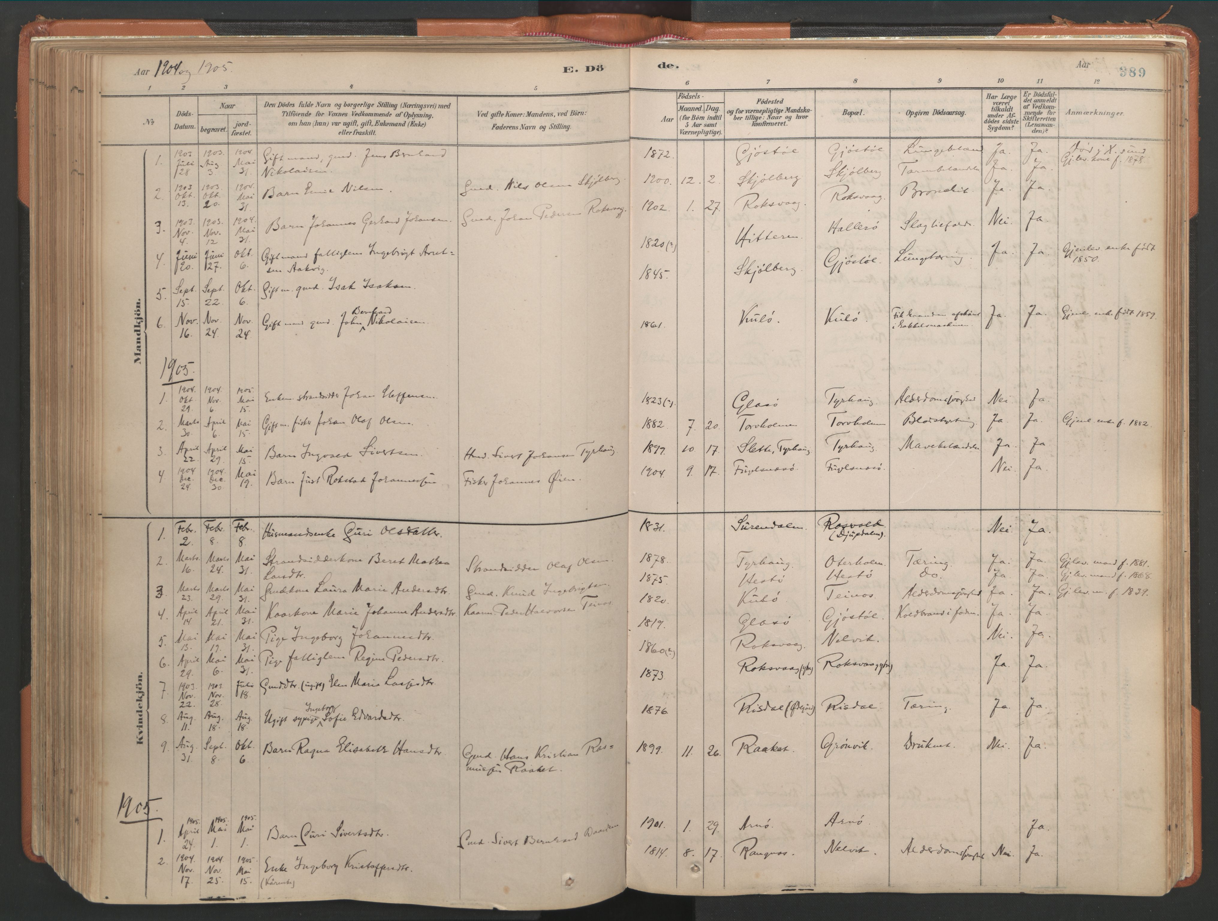 Ministerialprotokoller, klokkerbøker og fødselsregistre - Møre og Romsdal, AV/SAT-A-1454/581/L0941: Parish register (official) no. 581A09, 1880-1919, p. 389