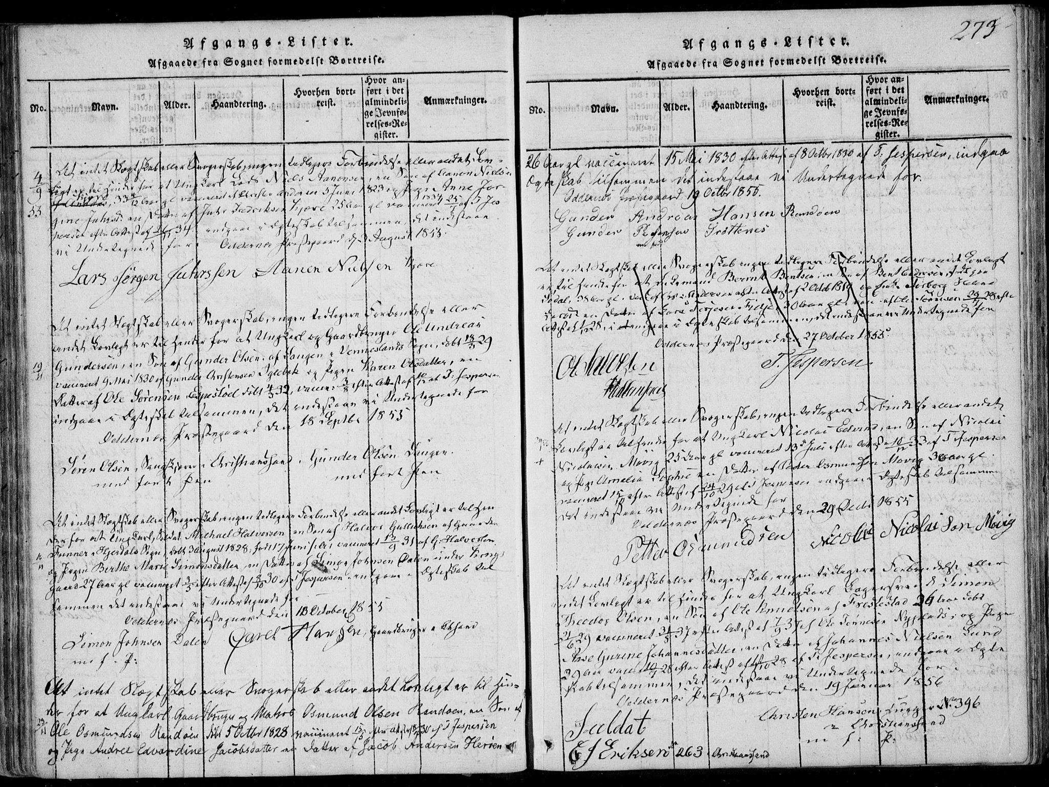 Oddernes sokneprestkontor, AV/SAK-1111-0033/F/Fa/Faa/L0005: Parish register (official) no. A 5, 1820-1838, p. 273