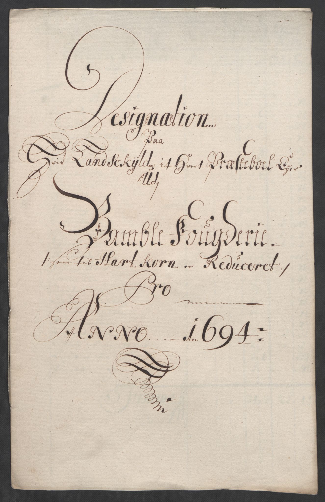 Rentekammeret inntil 1814, Reviderte regnskaper, Fogderegnskap, RA/EA-4092/R36/L2092: Fogderegnskap Øvre og Nedre Telemark og Bamble, 1694, p. 195