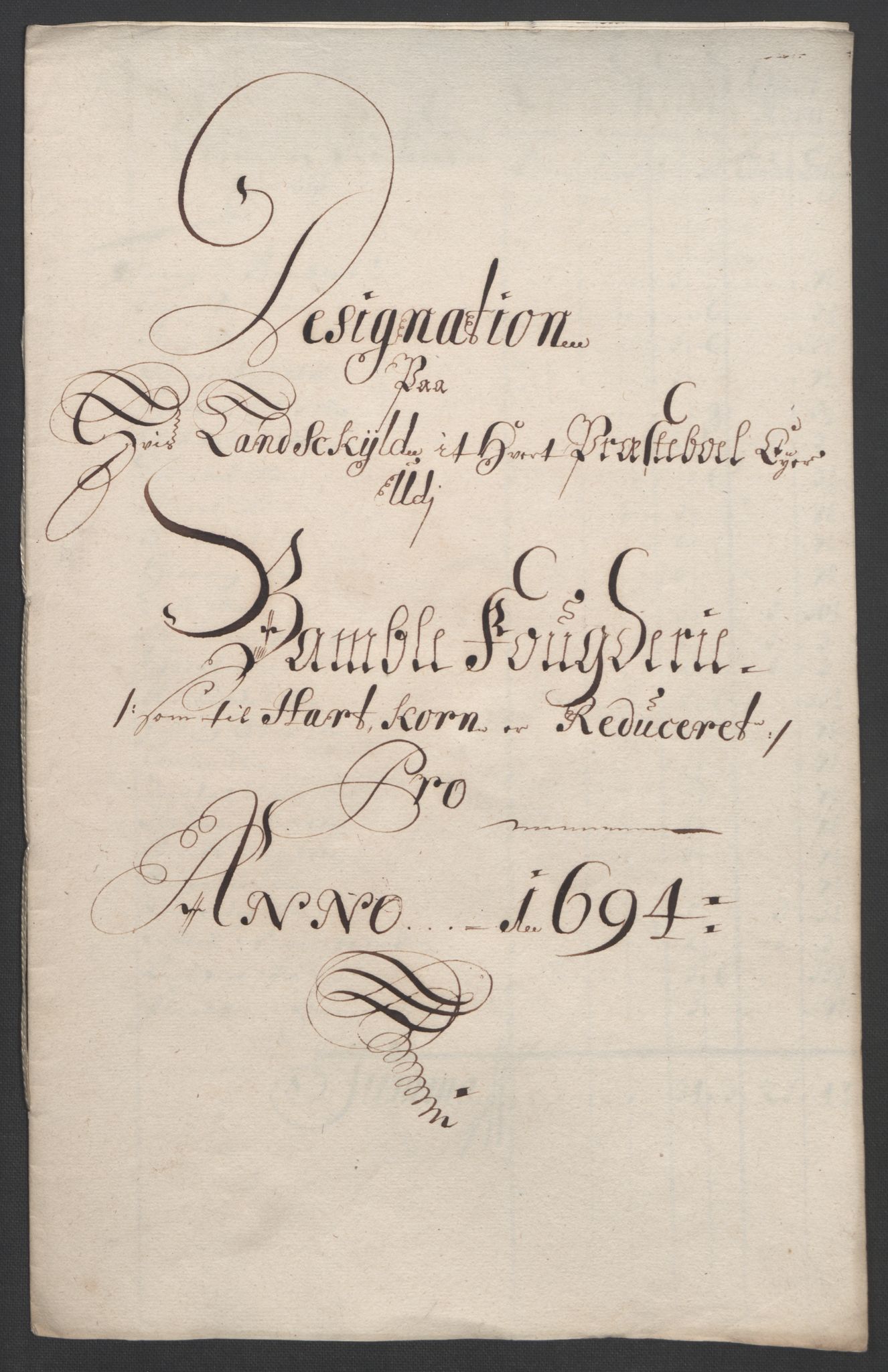 Rentekammeret inntil 1814, Reviderte regnskaper, Fogderegnskap, AV/RA-EA-4092/R36/L2092: Fogderegnskap Øvre og Nedre Telemark og Bamble, 1694, p. 195