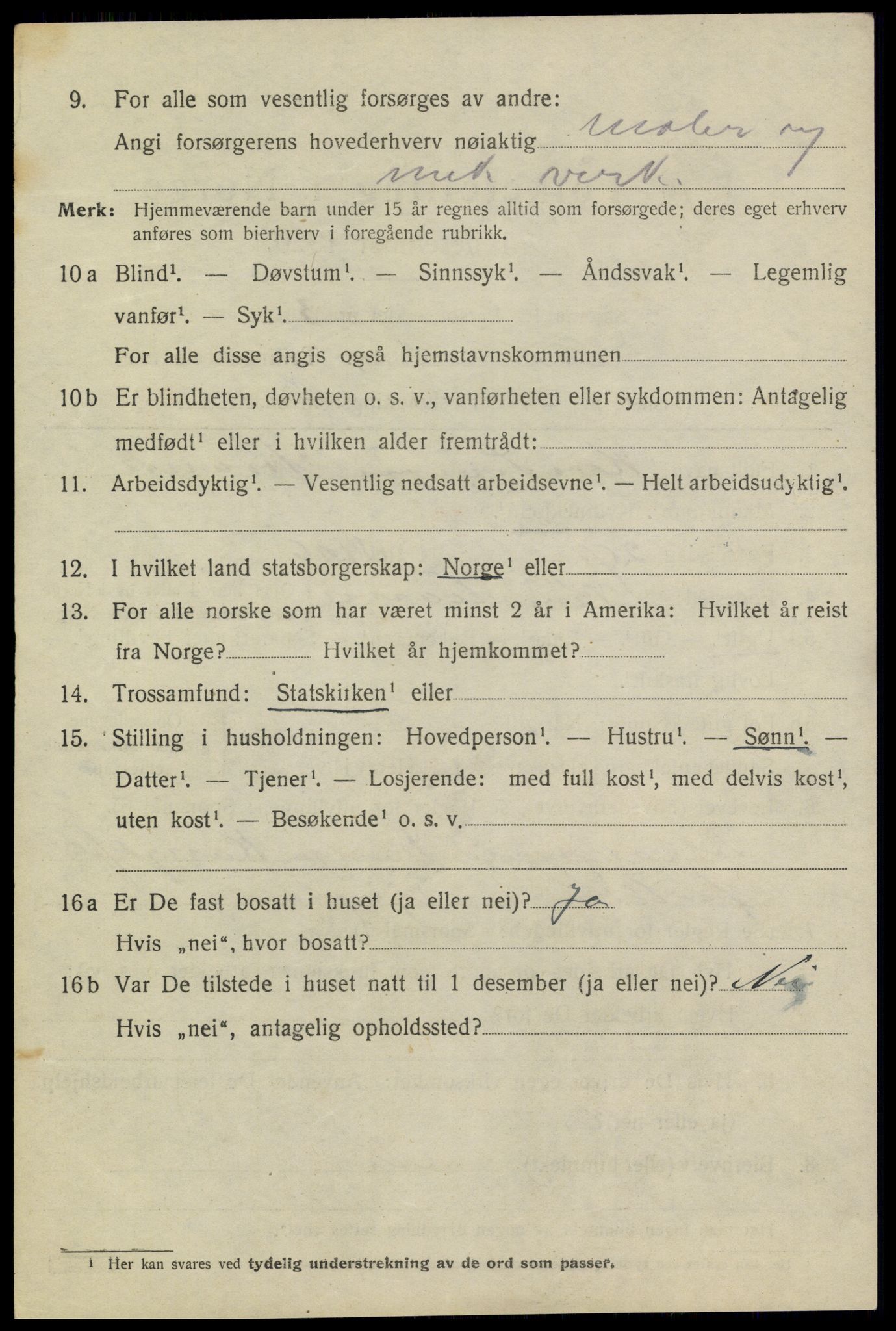 SAKO, 1920 census for Stathelle, 1920, p. 564