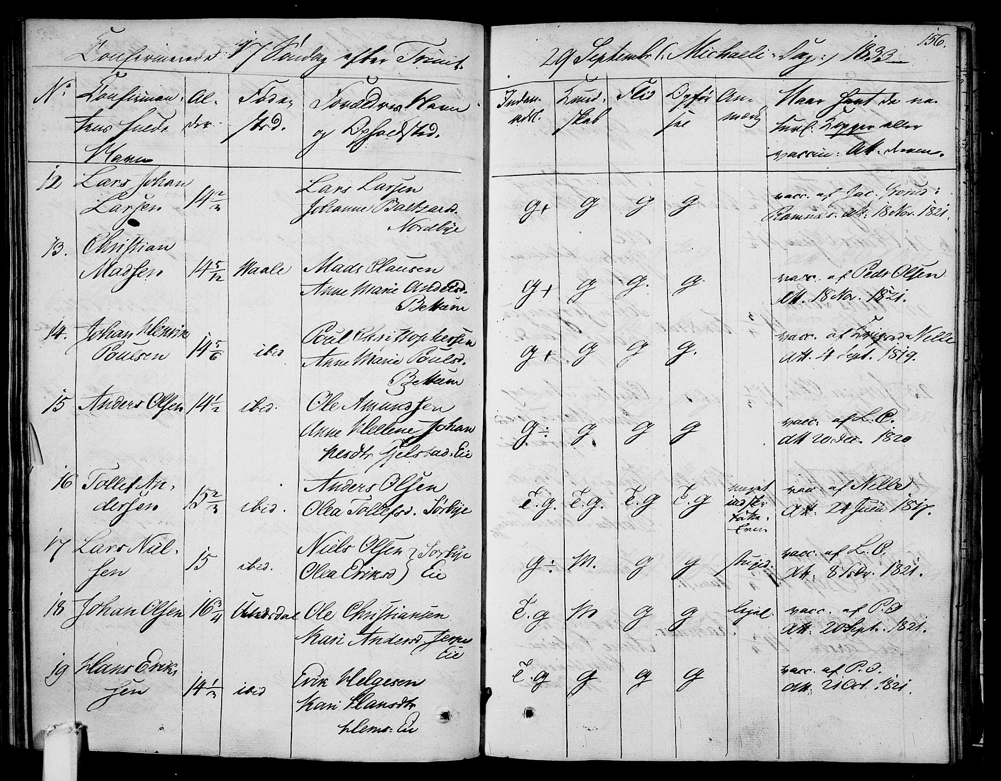 Våle kirkebøker, SAKO/A-334/F/Fa/L0008: Parish register (official) no. I 8, 1824-1844, p. 156