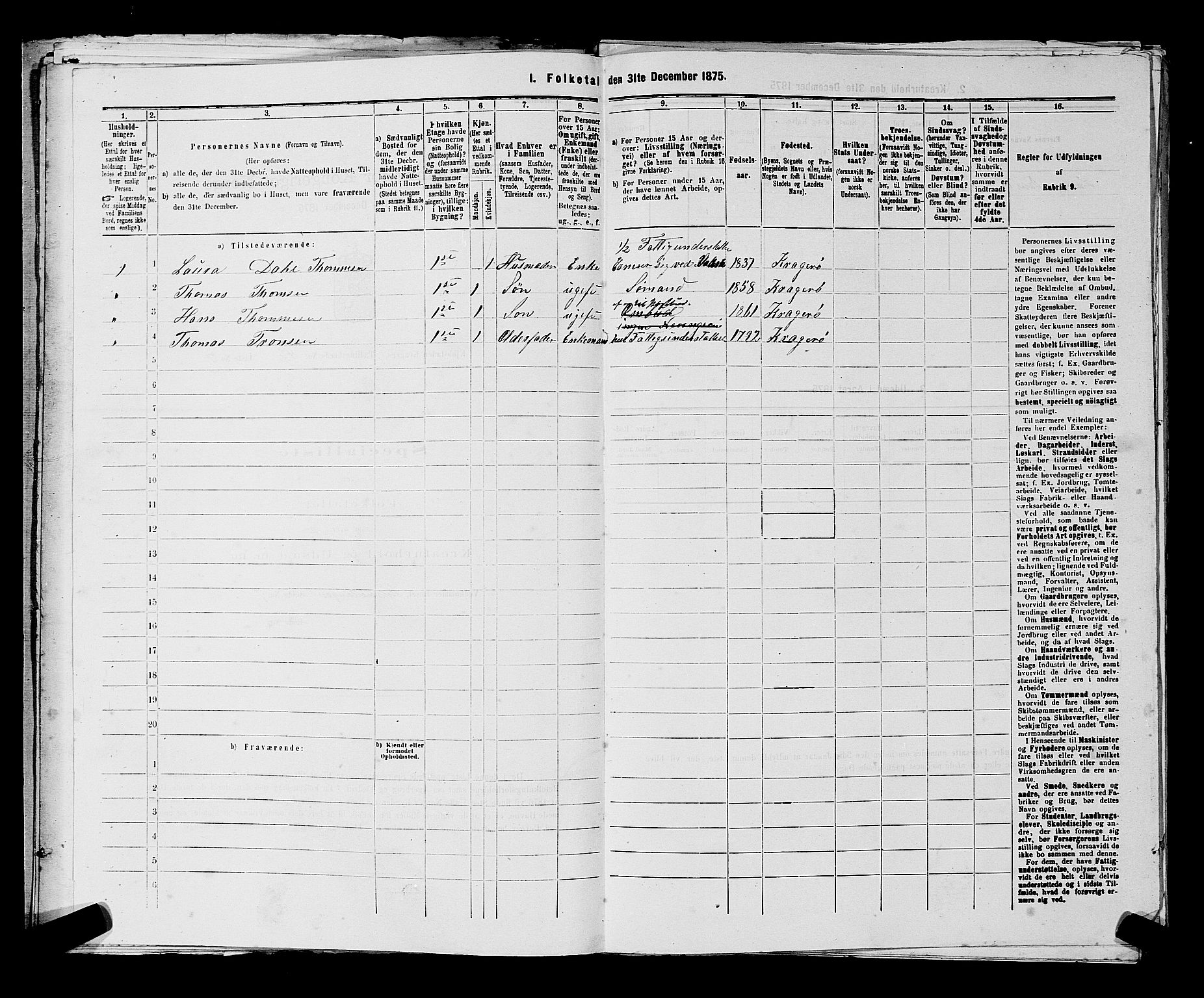 SAKO, 1875 census for 0801P Kragerø, 1875, p. 1027