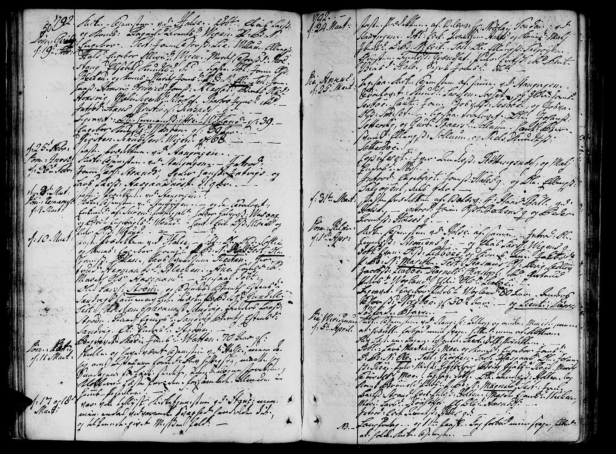 Ministerialprotokoller, klokkerbøker og fødselsregistre - Møre og Romsdal, AV/SAT-A-1454/592/L1022: Parish register (official) no. 592A01, 1784-1819, p. 50