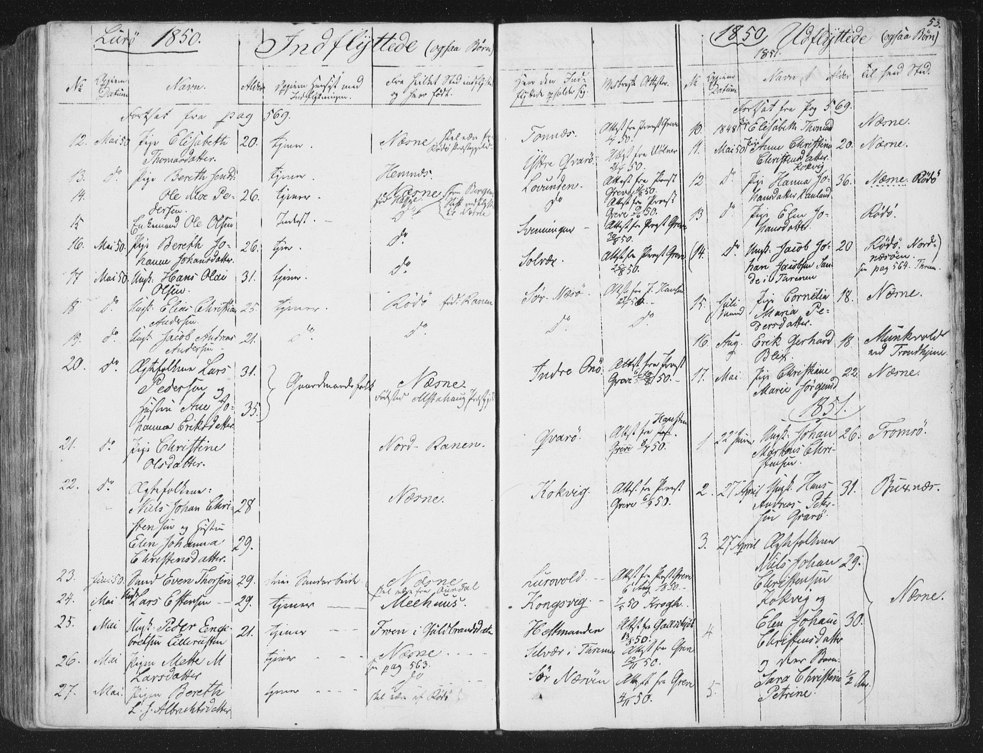 Ministerialprotokoller, klokkerbøker og fødselsregistre - Nordland, AV/SAT-A-1459/839/L0566: Parish register (official) no. 839A03, 1825-1862, p. 53