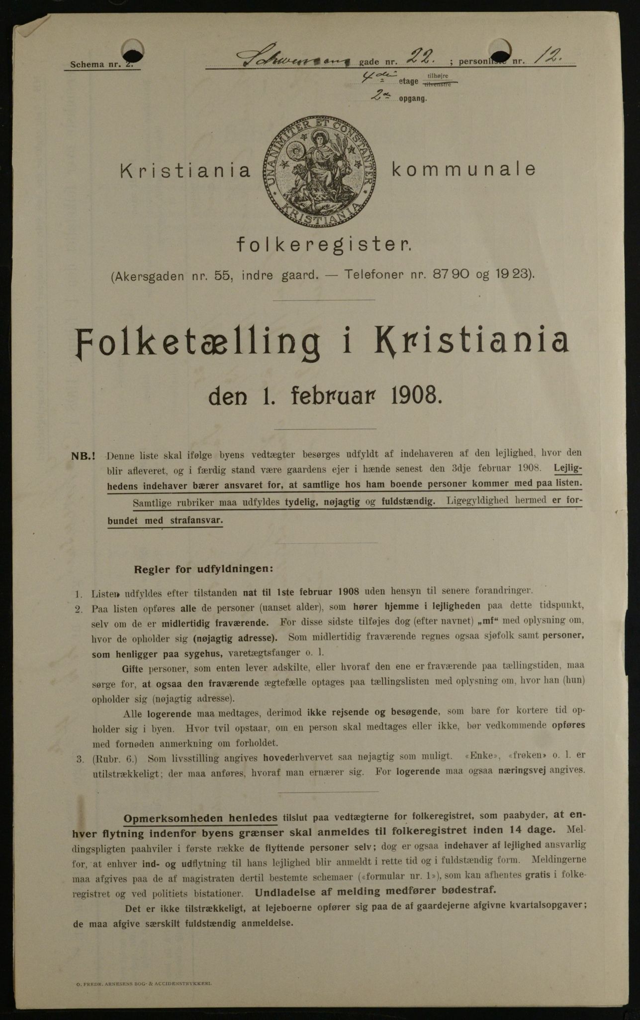 OBA, Municipal Census 1908 for Kristiania, 1908, p. 83627