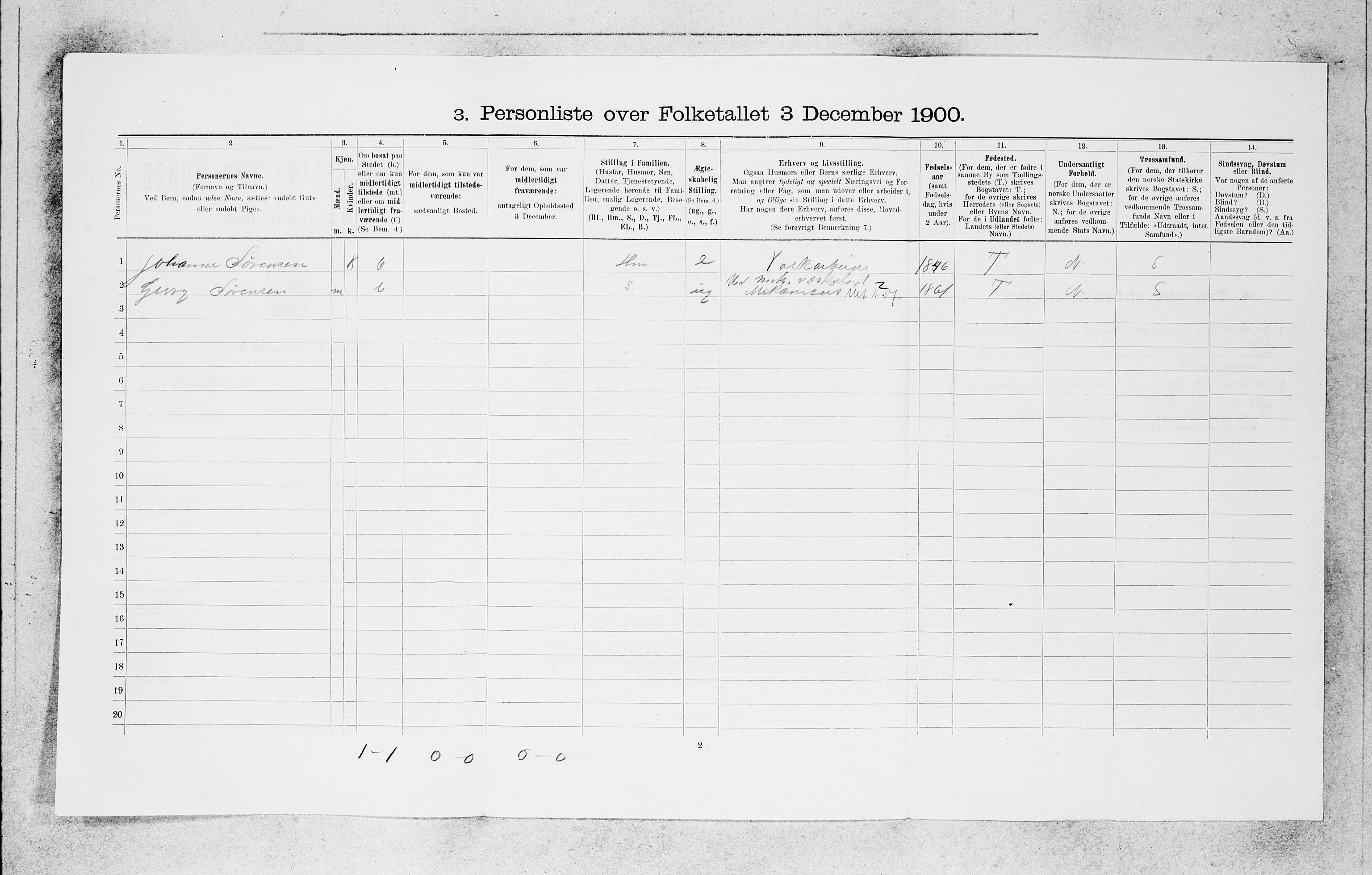 SAB, 1900 census for Bergen, 1900, p. 1716