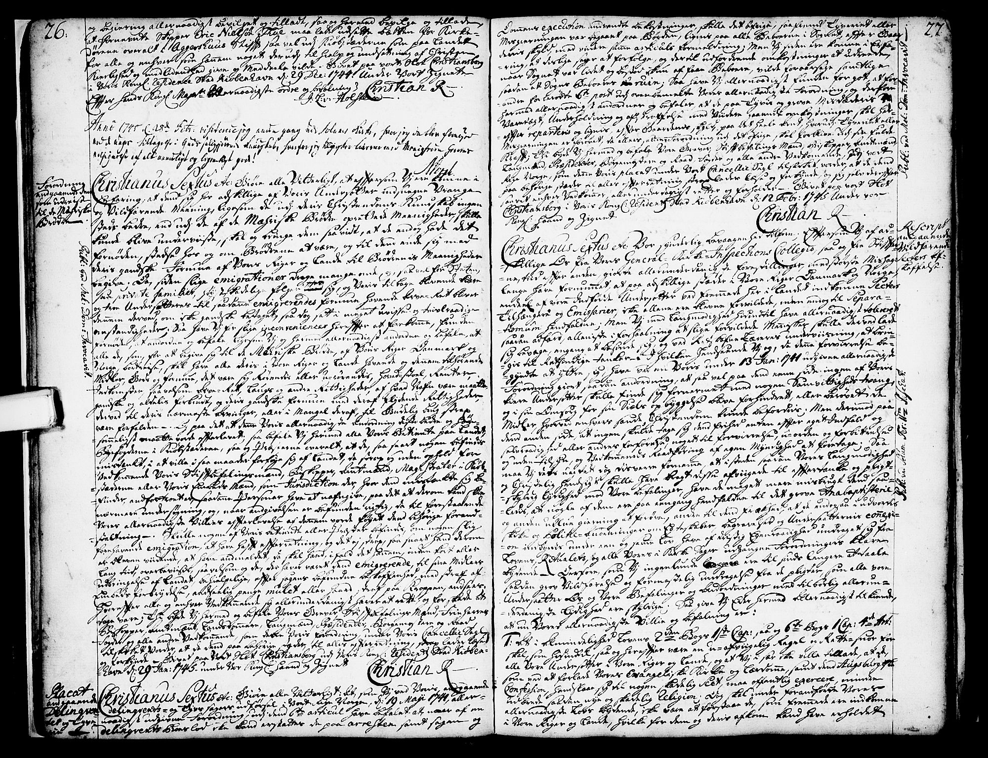 Solum sokneprestkontor, AV/SAKO-A-305/A/Aa/L0002: Kallsbok, 1743-1791, p. 26-27