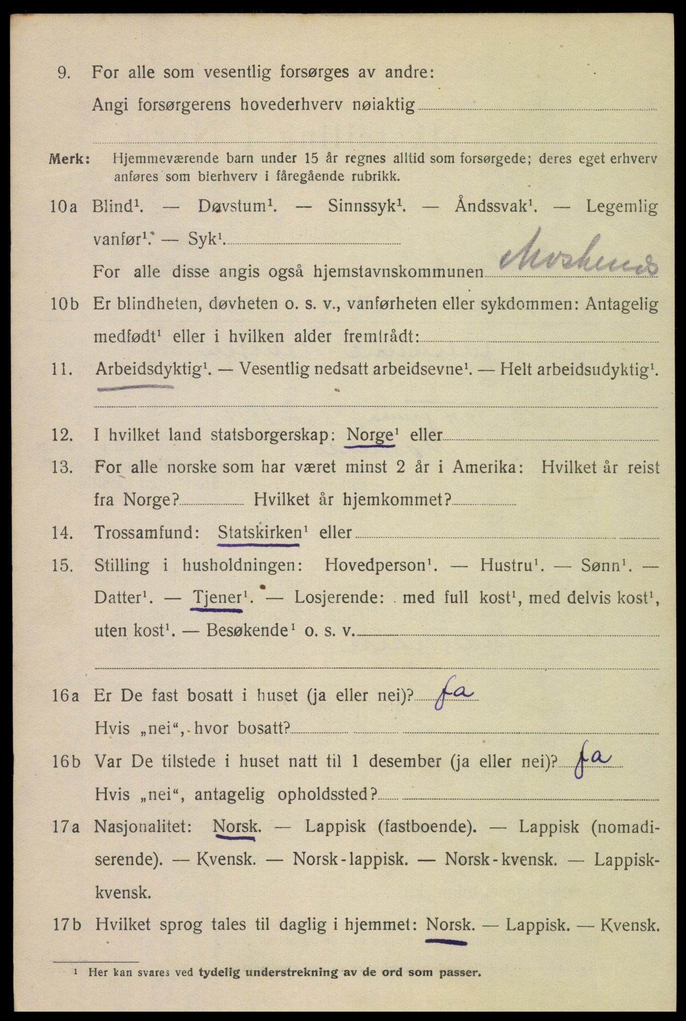 SAT, 1920 census for Svolvær, 1920, p. 2565