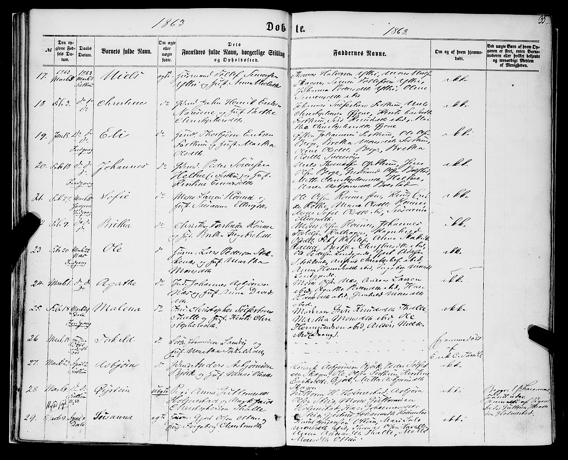 Luster sokneprestembete, SAB/A-81101/H/Haa/Haaa/L0008: Parish register (official) no. A 8, 1860-1870, p. 35
