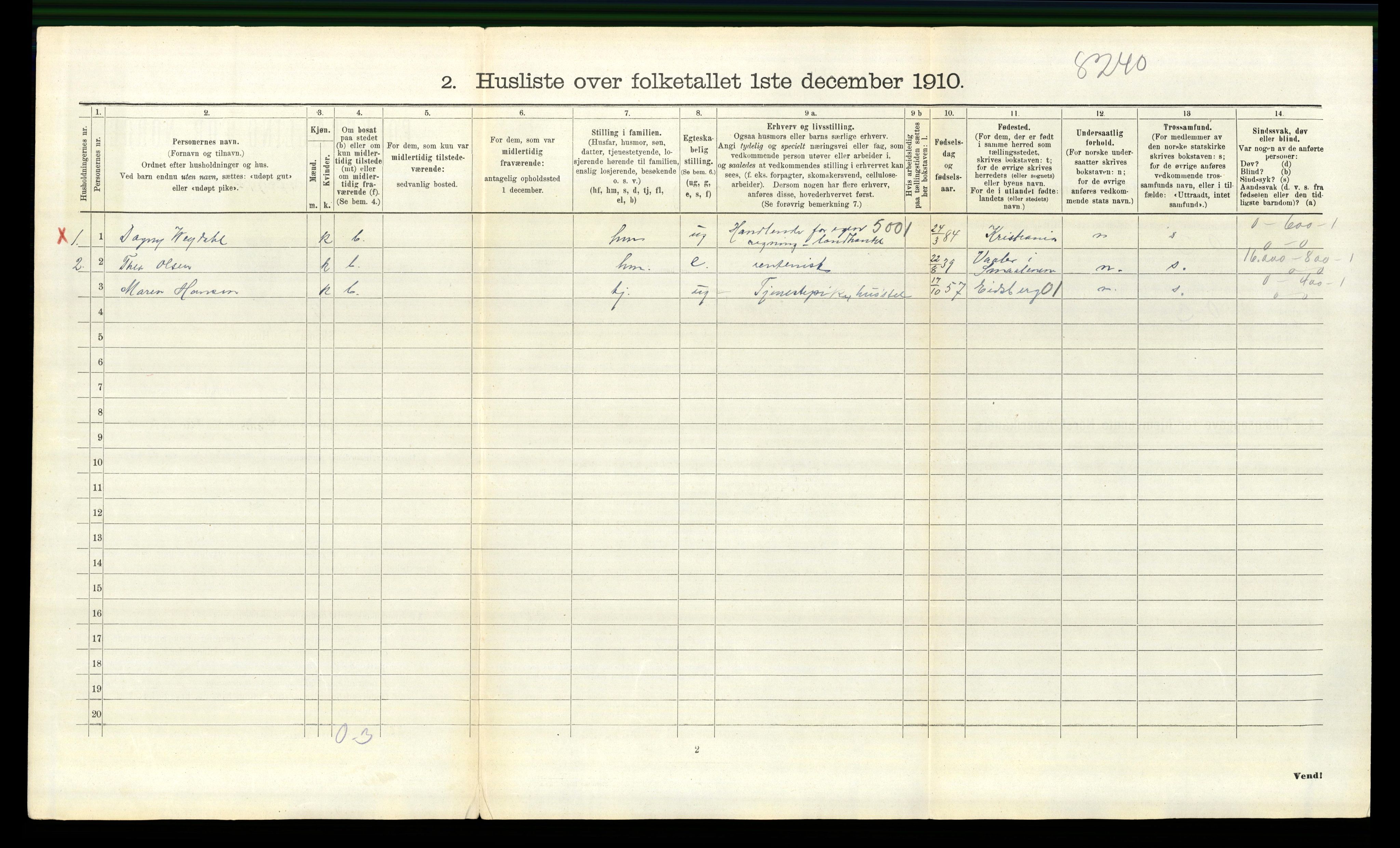 RA, 1910 census for Bærum, 1910, p. 1974