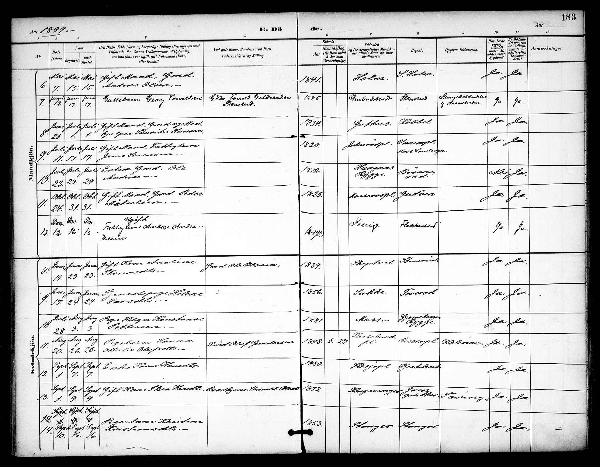 Våler prestekontor Kirkebøker, AV/SAO-A-11083/F/Fa/L0011: Parish register (official) no. I 11, 1893-1909, p. 183