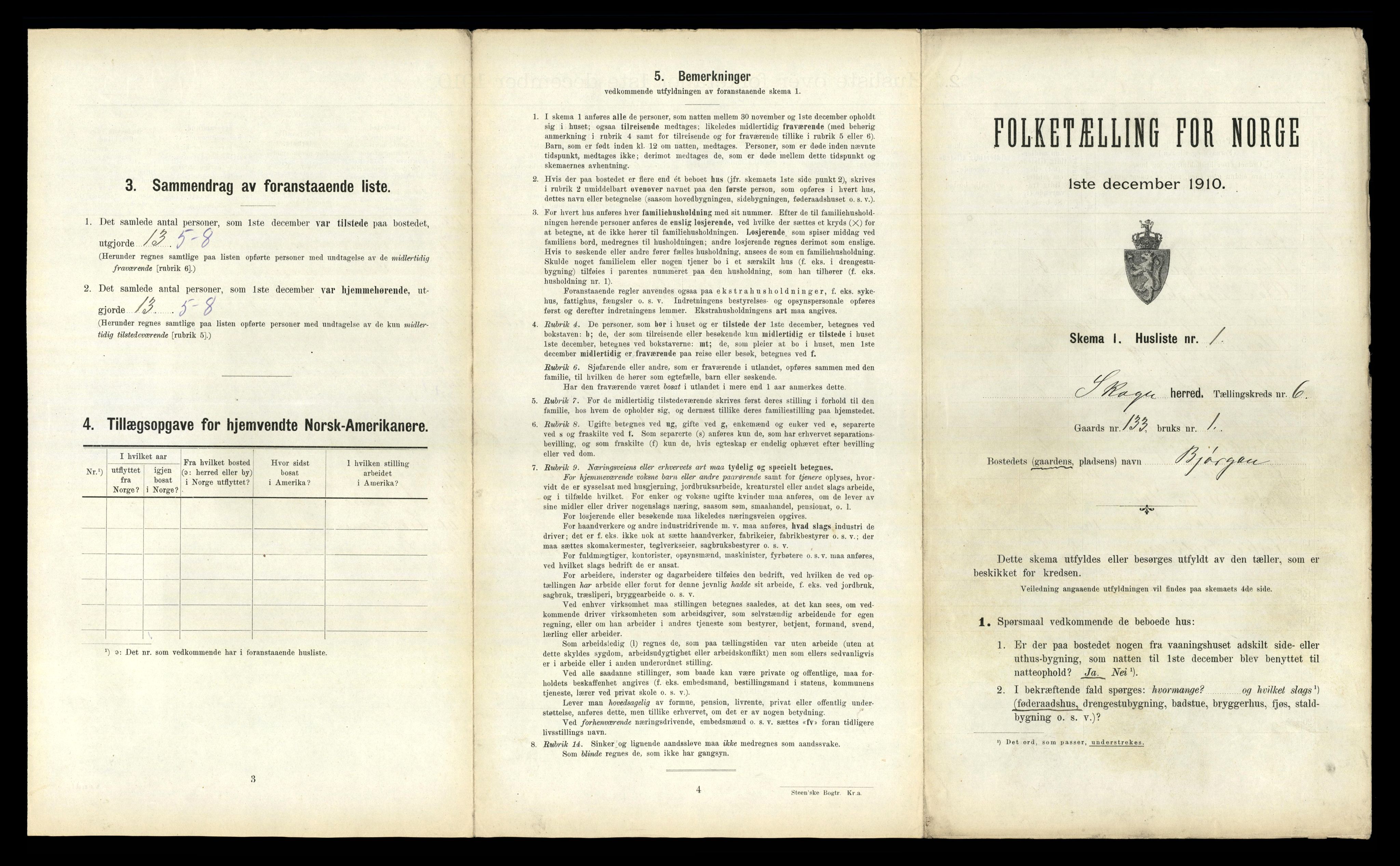 RA, 1910 census for Skogn, 1910, p. 1034