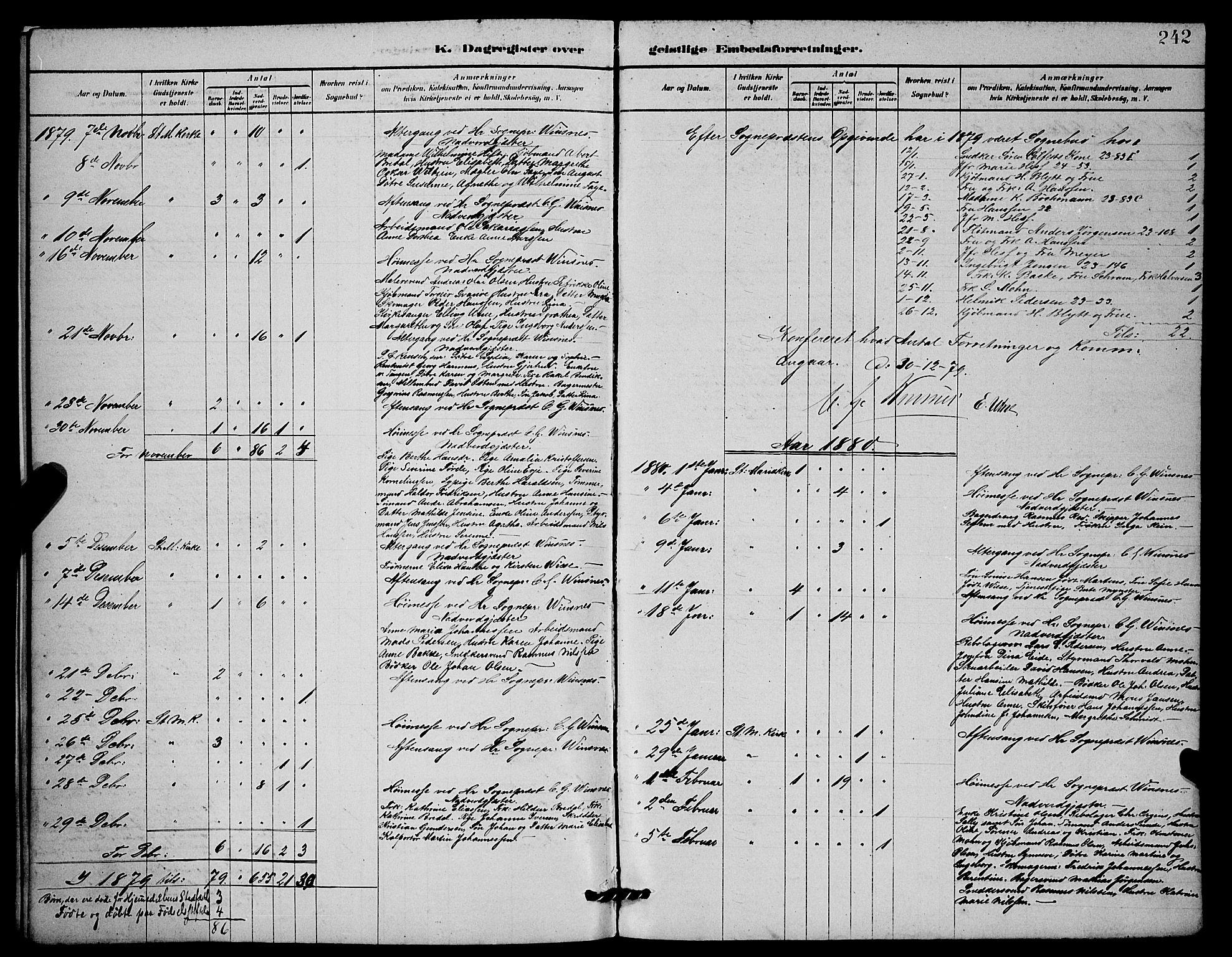 Mariakirken Sokneprestembete, SAB/A-76901/H/Hab/L0004: Parish register (copy) no. A 4, 1878-1892, p. 242