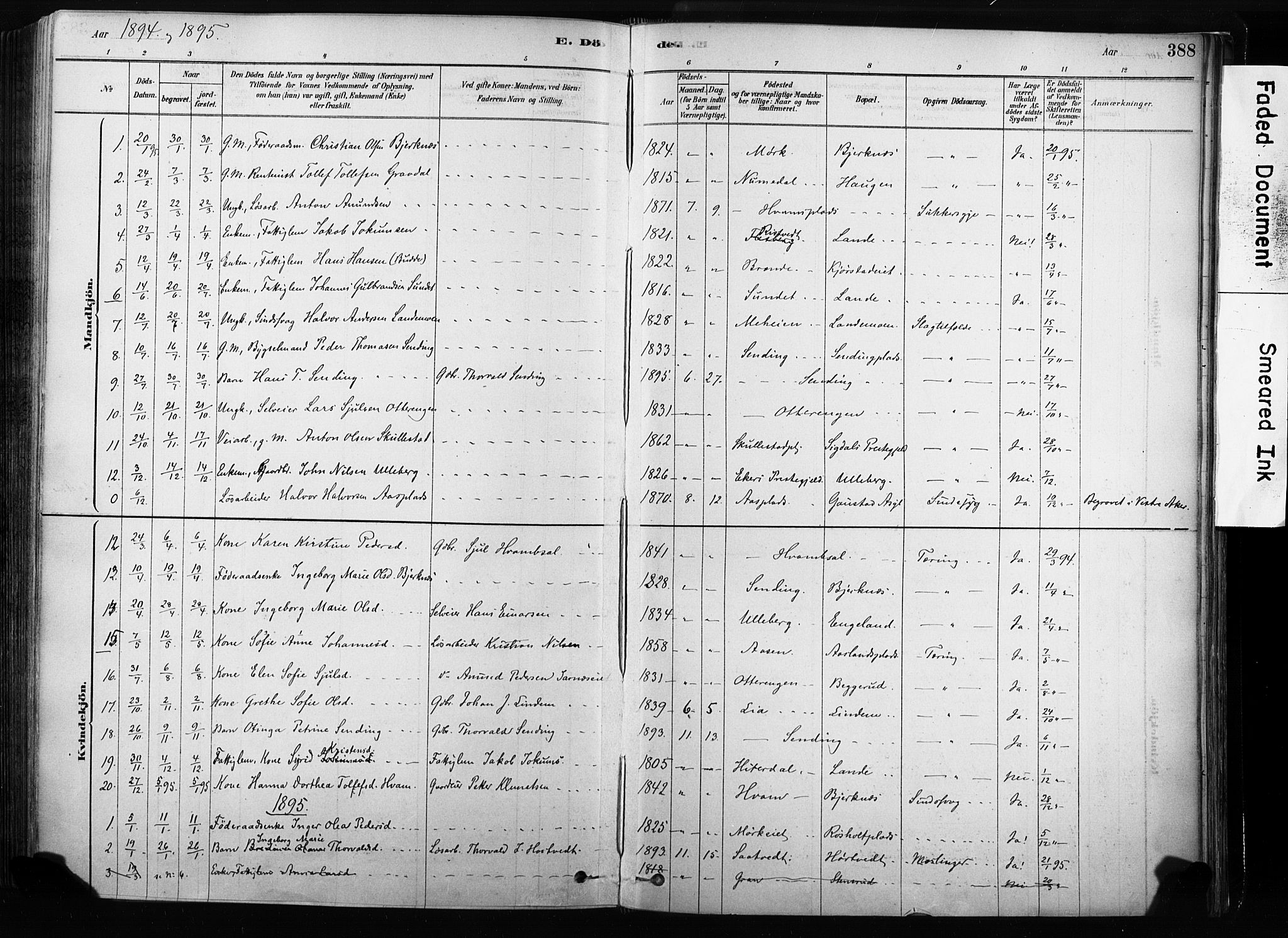 Sandsvær kirkebøker, AV/SAKO-A-244/F/Fb/L0001: Parish register (official) no. II 1, 1878-1906, p. 388