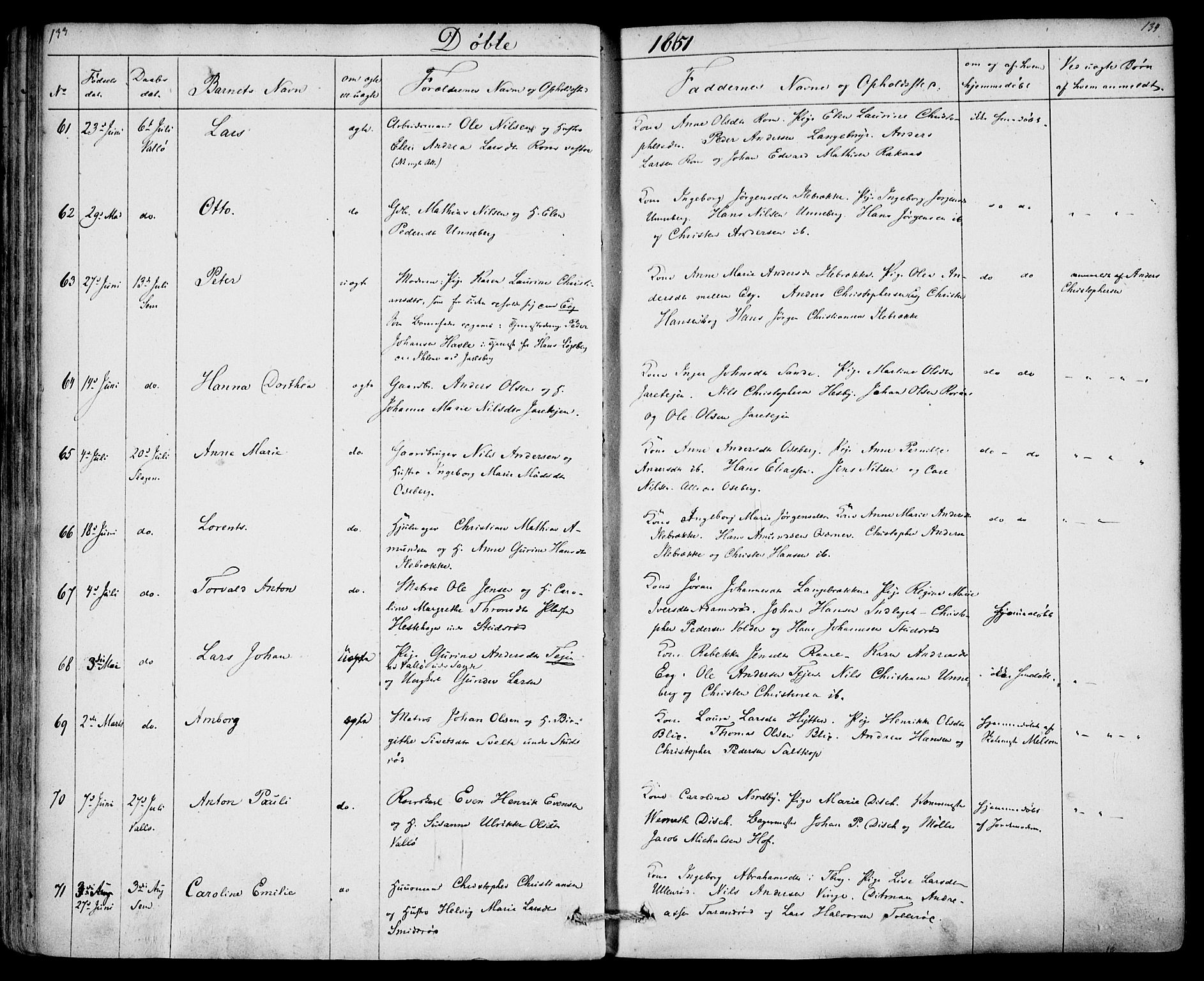 Sem kirkebøker, SAKO/A-5/F/Fa/L0006: Parish register (official) no. I 6, 1843-1855, p. 133-134