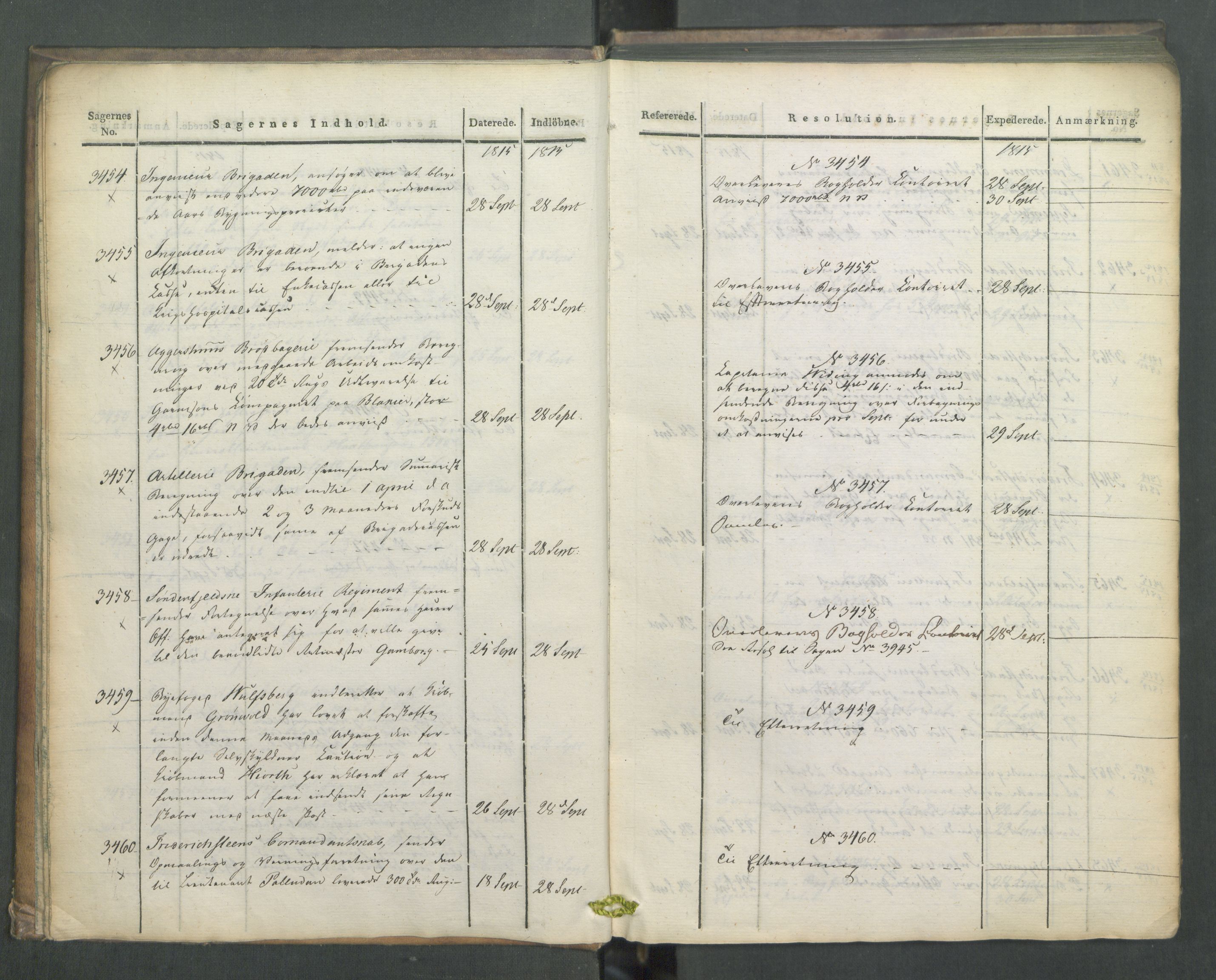 Armédepartementet, AV/RA-RAFA-3493/C/Ca/L0006: 6. Departements Journal, 1815