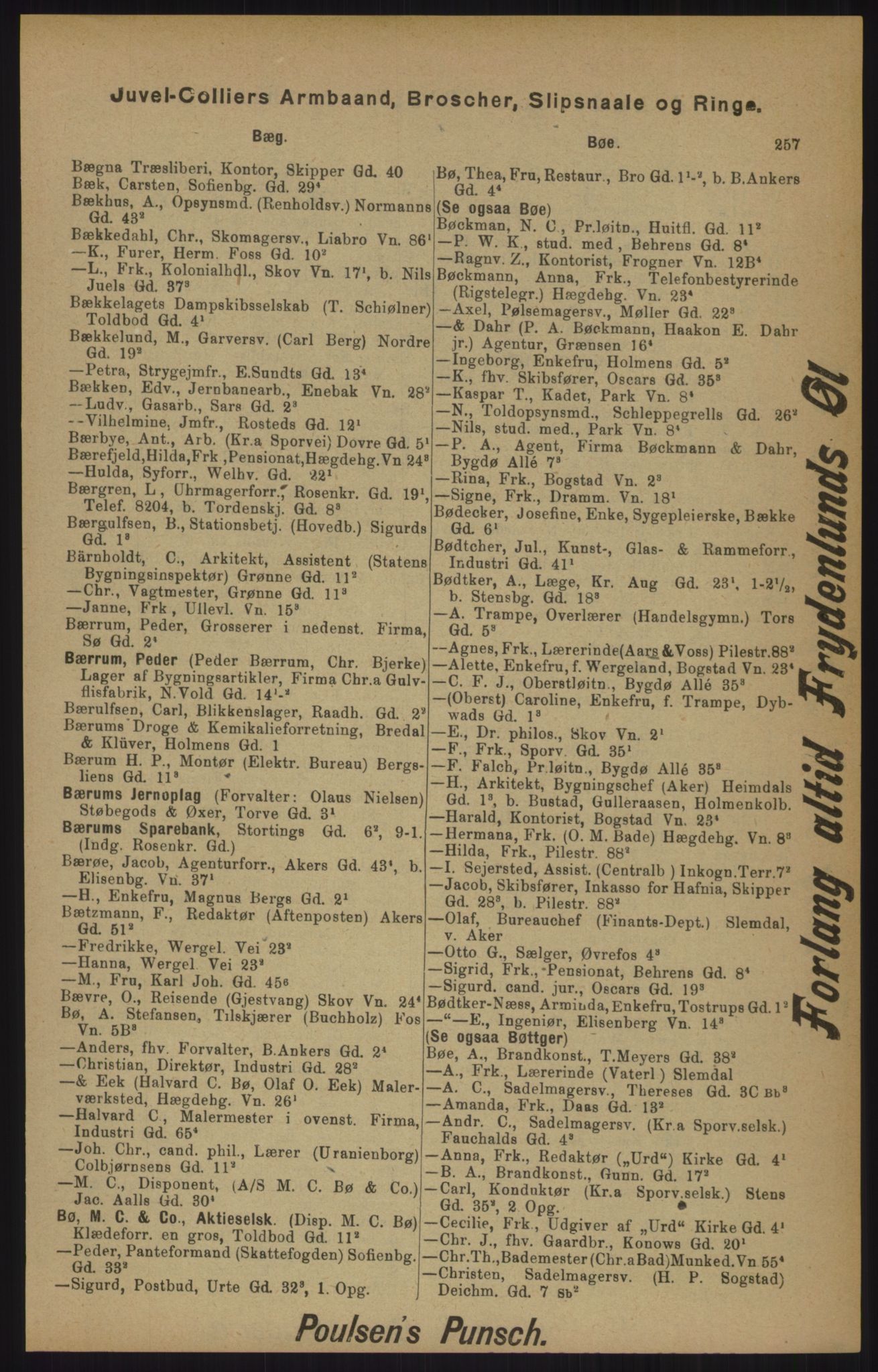 Kristiania/Oslo adressebok, PUBL/-, 1905, p. 257