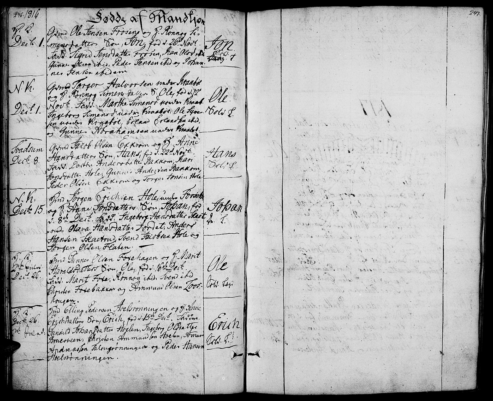 Gausdal prestekontor, SAH/PREST-090/H/Ha/Haa/L0004: Parish register (official) no. 4, 1809-1817, p. 246-247