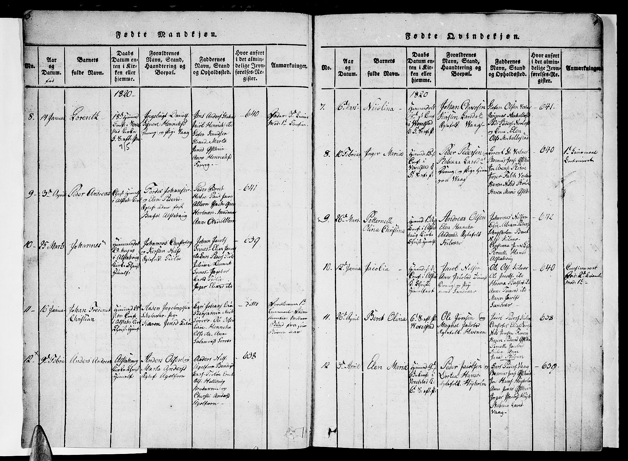 Ministerialprotokoller, klokkerbøker og fødselsregistre - Nordland, SAT/A-1459/830/L0445: Parish register (official) no. 830A09, 1820-1830, p. 3-4