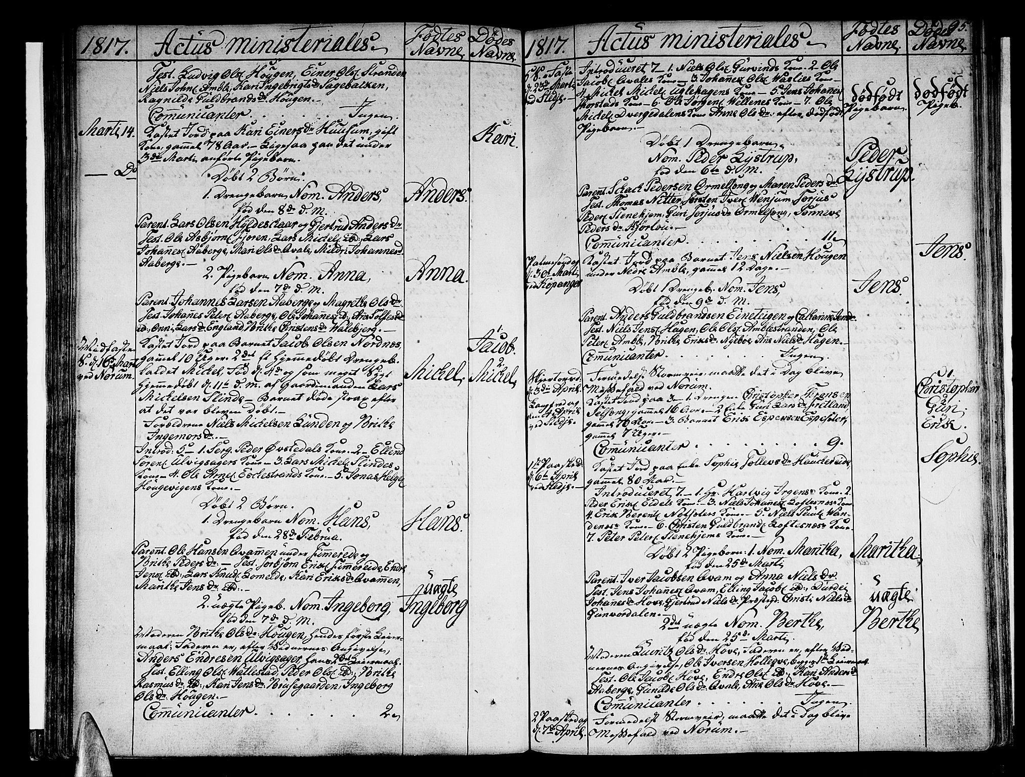 Sogndal sokneprestembete, AV/SAB-A-81301/H/Haa/Haaa/L0009: Parish register (official) no. A 9, 1809-1821, p. 95