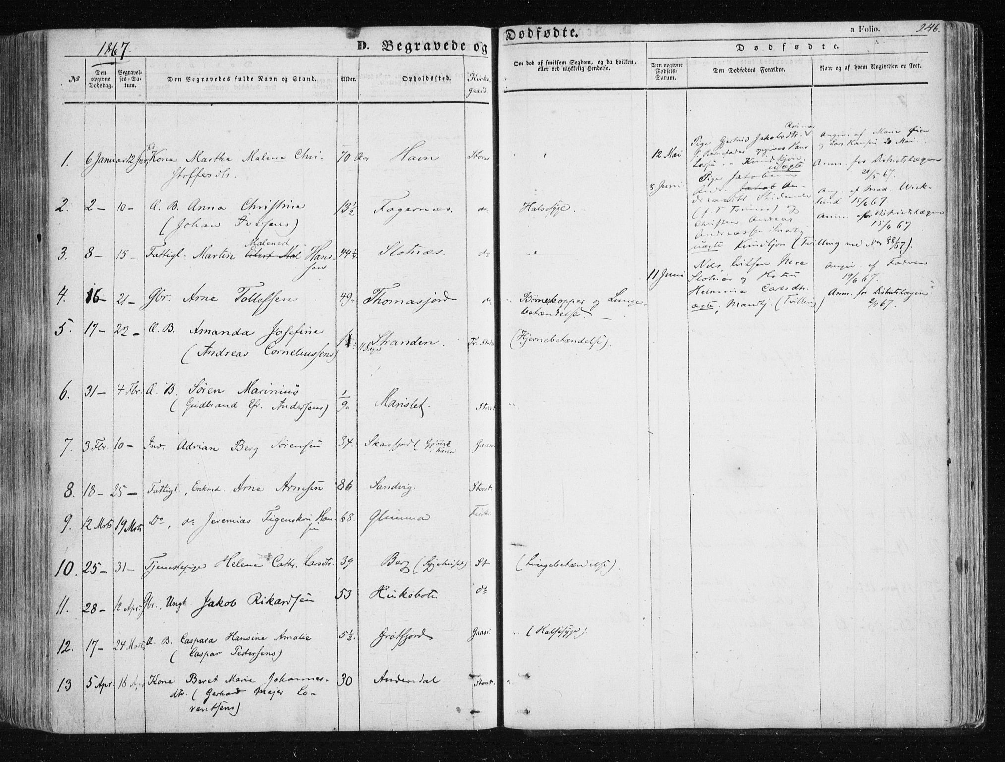 Tromsøysund sokneprestkontor, AV/SATØ-S-1304/G/Ga/L0001kirke: Parish register (official) no. 1, 1856-1867, p. 246