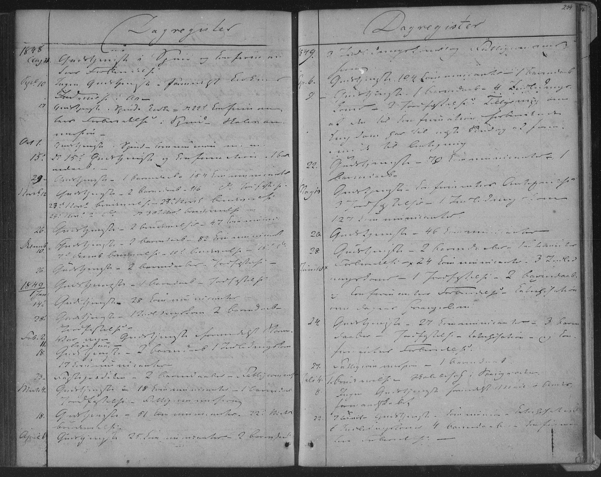 Herad sokneprestkontor, SAK/1111-0018/F/Fa/Fab/L0003: Parish register (official) no. A 3, 1844-1853, p. 234