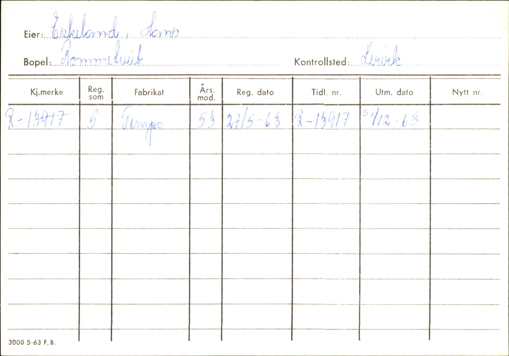 Statens vegvesen, Hordaland vegkontor, AV/SAB-A-5201/2/Ha/L0012: R-eierkort E-F, 1920-1971, p. 10