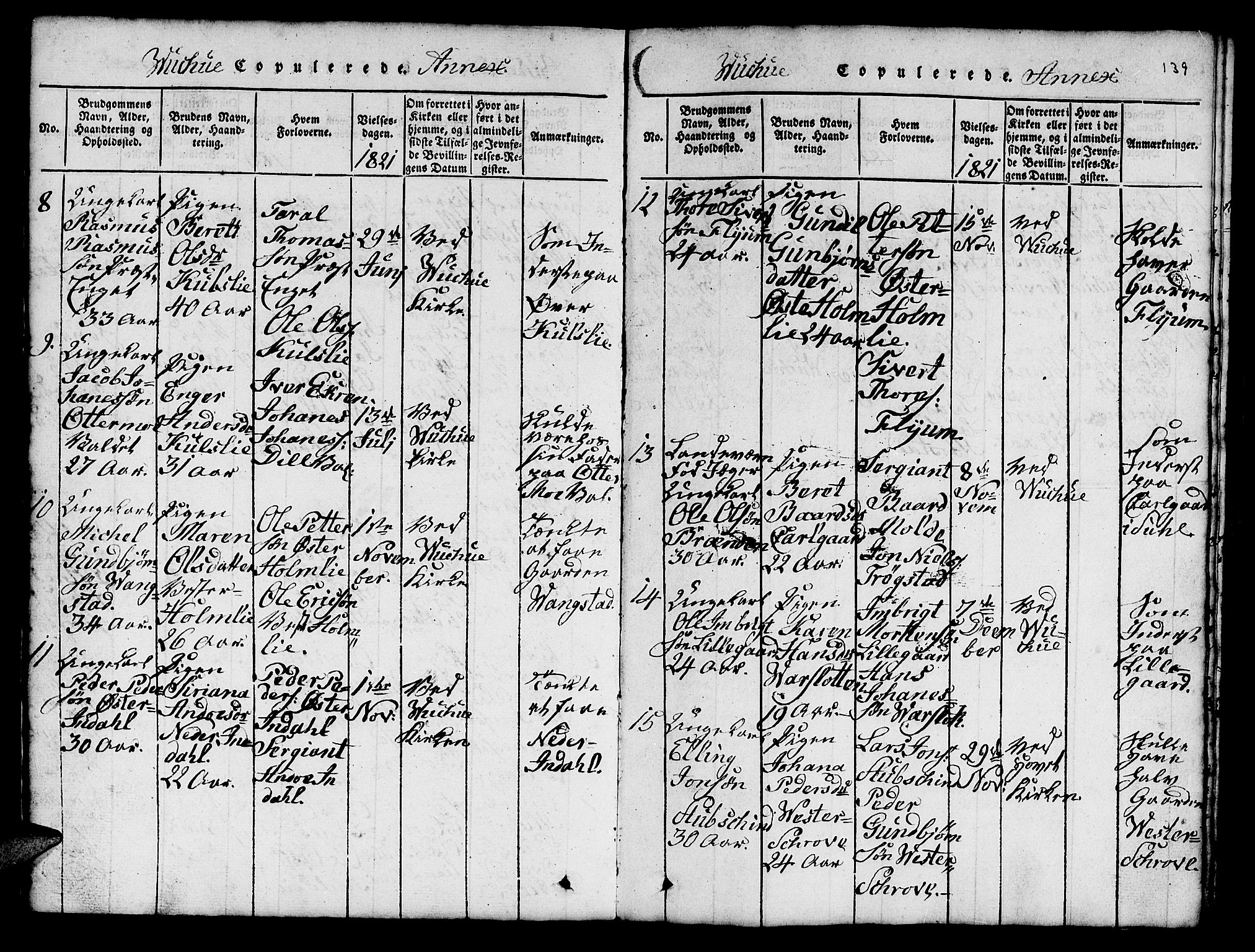 Ministerialprotokoller, klokkerbøker og fødselsregistre - Nord-Trøndelag, AV/SAT-A-1458/724/L0265: Parish register (copy) no. 724C01, 1816-1845, p. 139