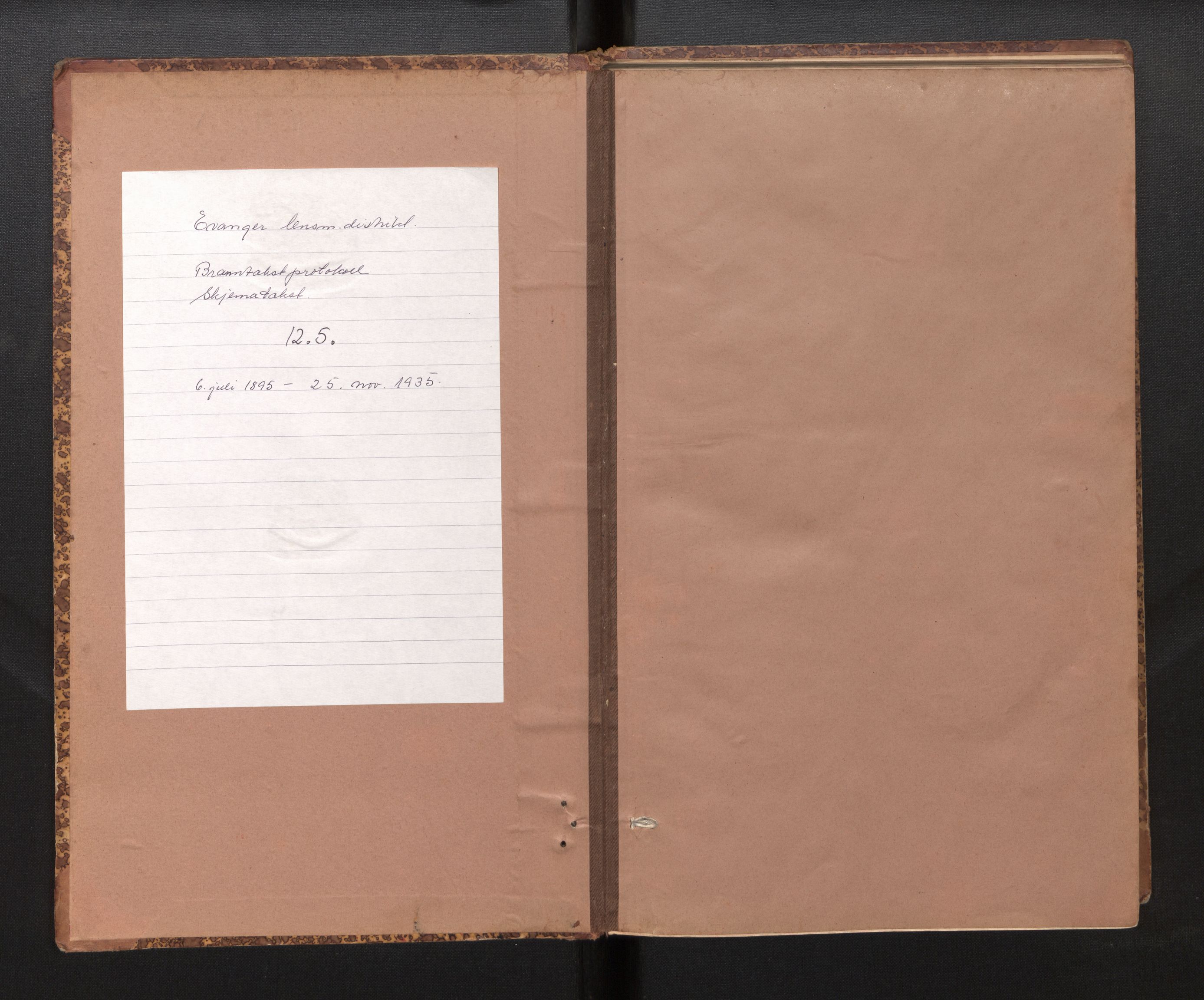 Lensmannen i Evanger, SAB/A-31701/0012/L0005: Branntakstprotokoll, skjematakst, 1895-1935
