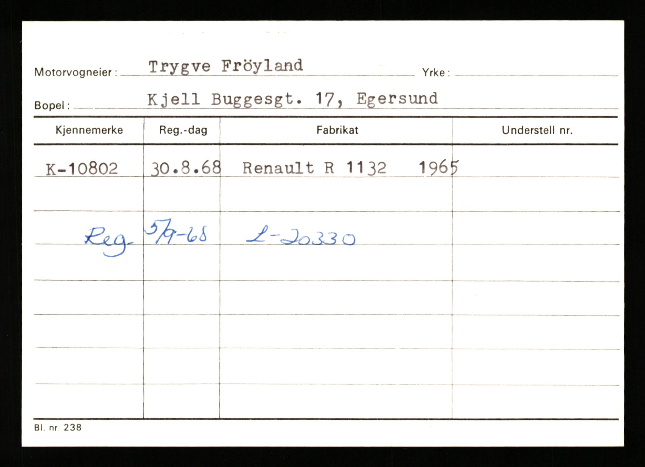 Stavanger trafikkstasjon, SAST/A-101942/0/G/L0003: Registreringsnummer: 10466 - 15496, 1930-1971, p. 321