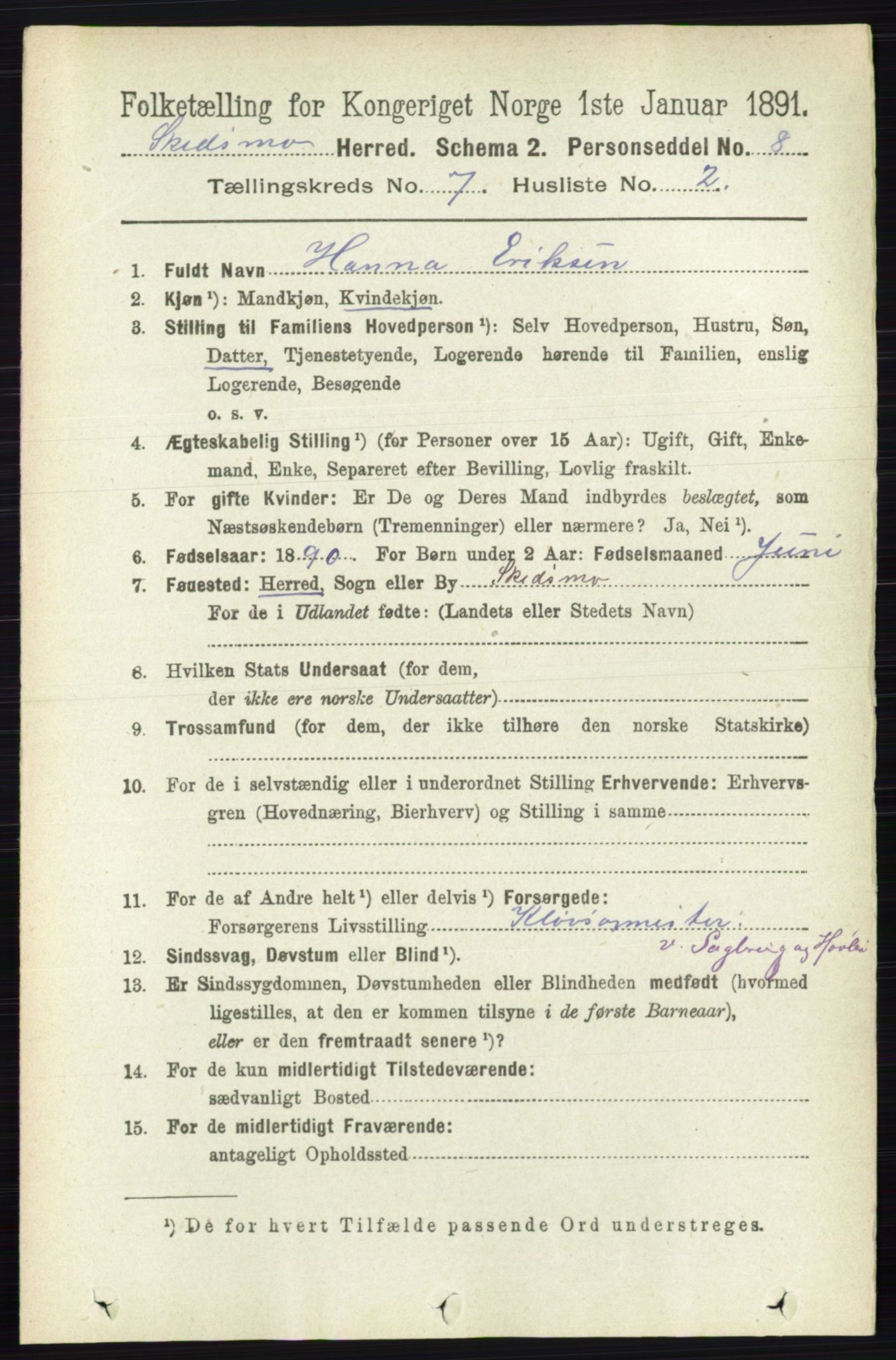 RA, 1891 census for 0231 Skedsmo, 1891, p. 3355