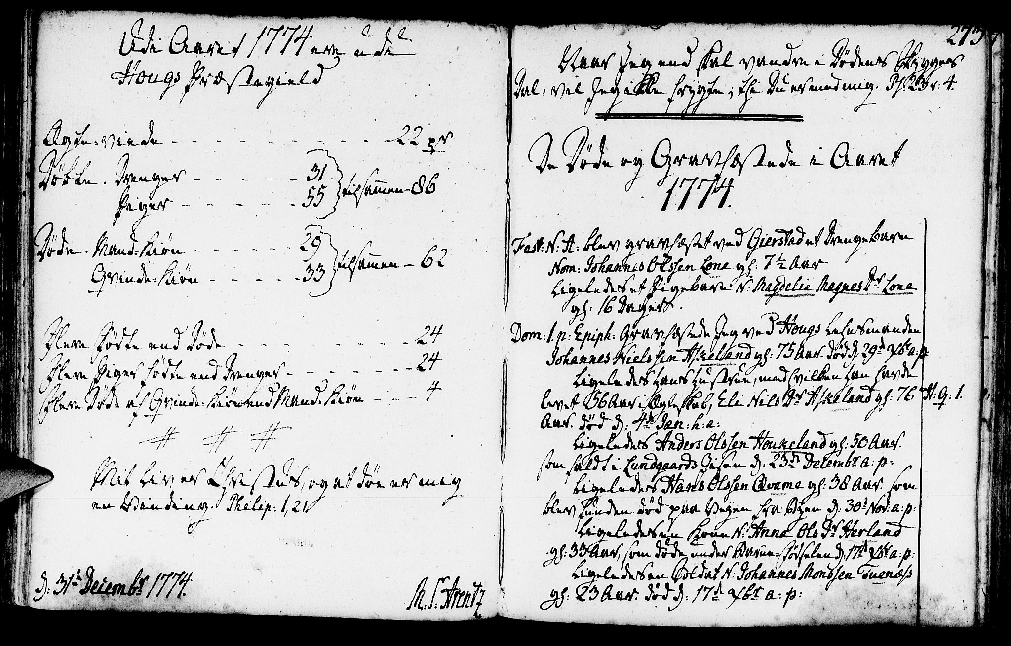 Haus sokneprestembete, AV/SAB-A-75601/H/Haa: Parish register (official) no. A 9, 1767-1781, p. 272-273