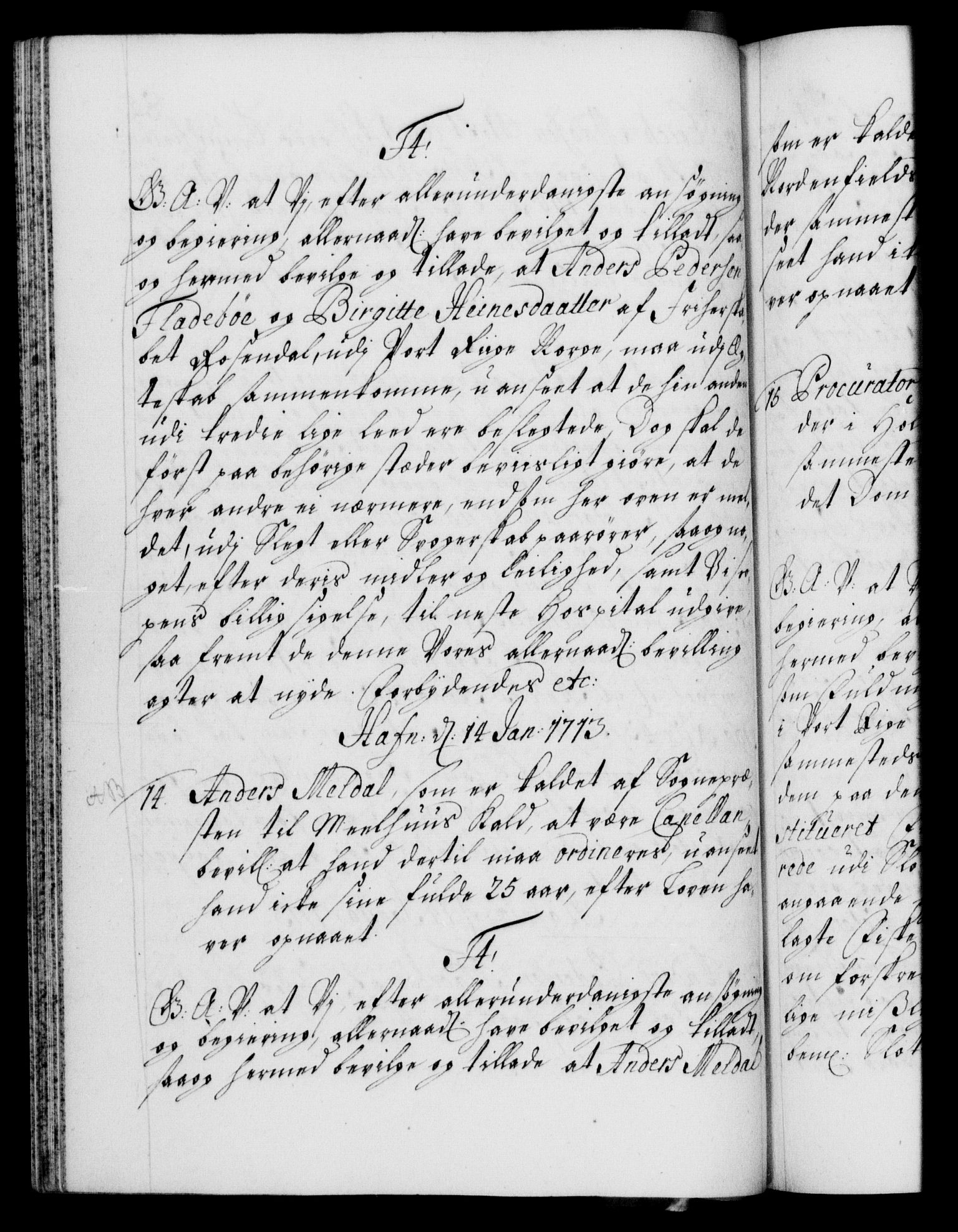 Danske Kanselli 1572-1799, AV/RA-EA-3023/F/Fc/Fca/Fcaa/L0021: Norske registre, 1712-1715, p. 84b