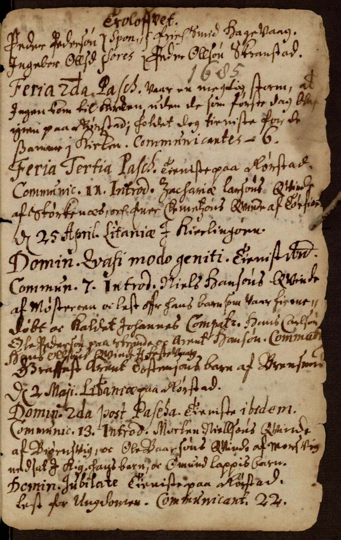 Spesialsamlingene, NTNU/SPESIALSAMLINGENE/M/XA-Oct-90: Other parish register no. XA Oct. 90, 1683-1685