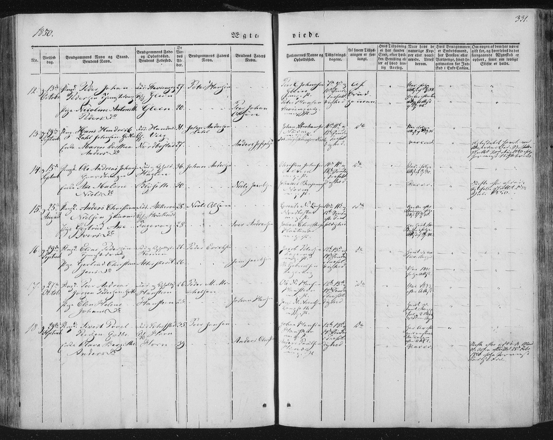 Ministerialprotokoller, klokkerbøker og fødselsregistre - Nordland, AV/SAT-A-1459/838/L0549: Parish register (official) no. 838A07, 1840-1854, p. 331