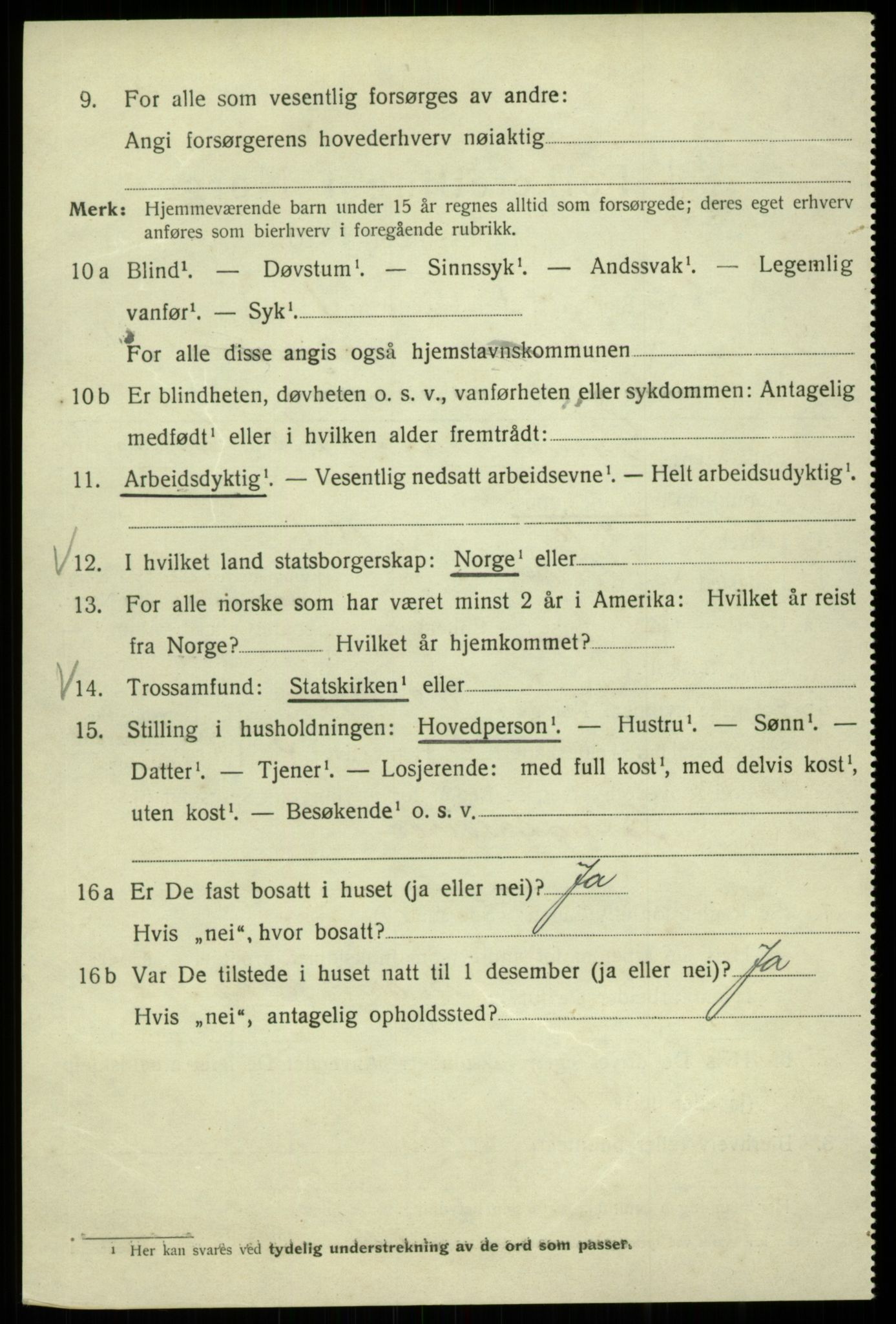 SAB, 1920 census for Bergen, 1920, p. 64345