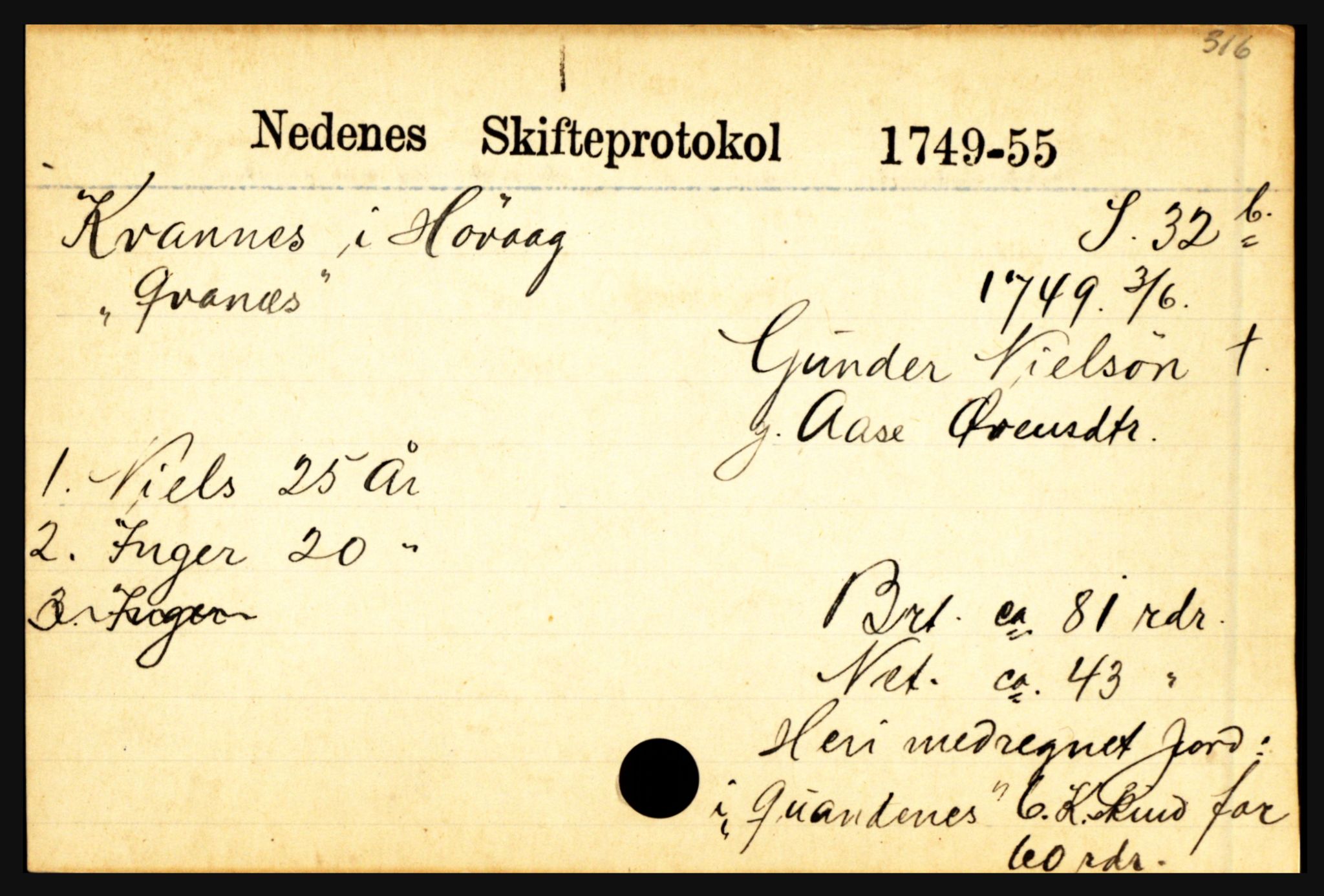 Nedenes sorenskriveri før 1824, AV/SAK-1221-0007/H, p. 16347