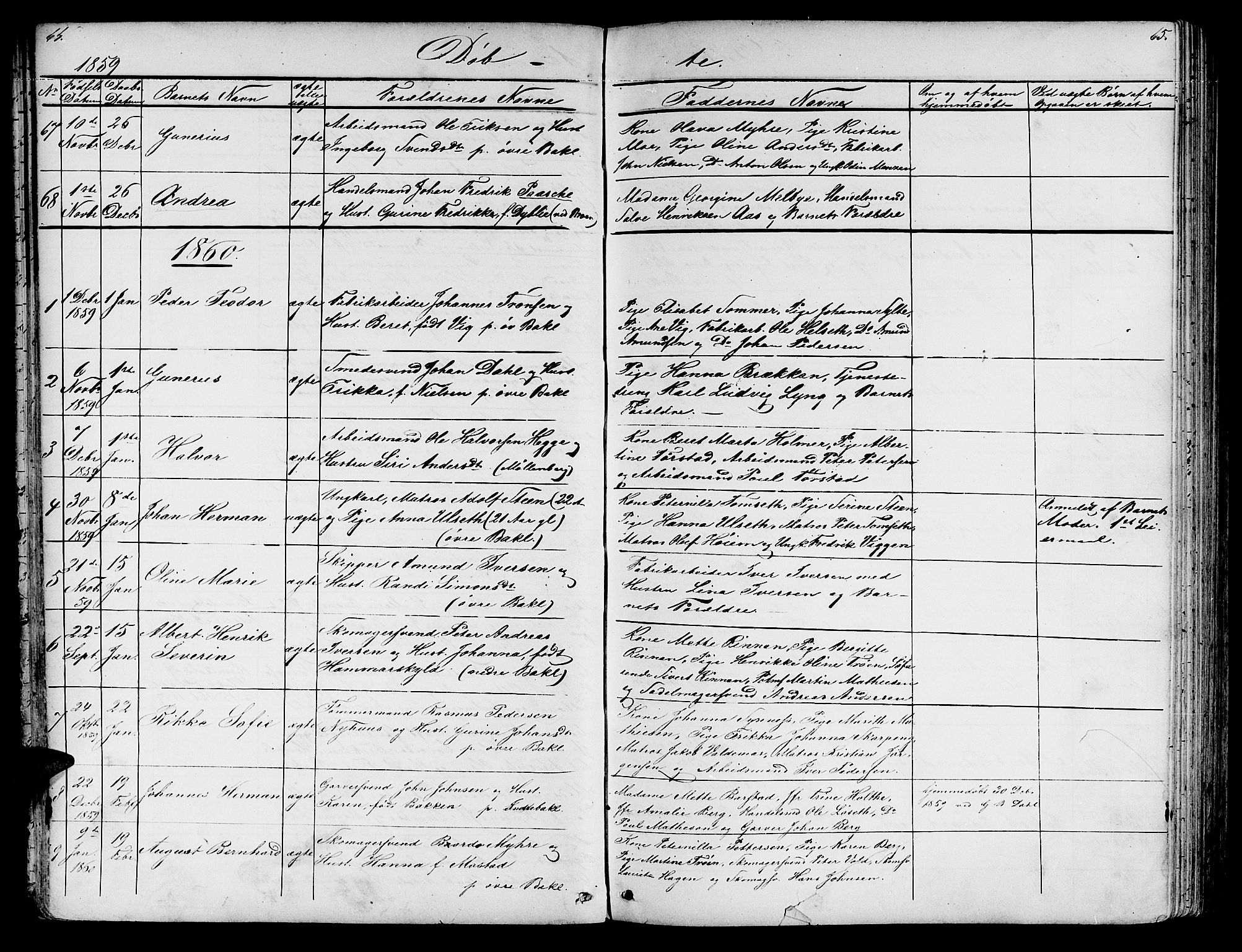 Ministerialprotokoller, klokkerbøker og fødselsregistre - Sør-Trøndelag, SAT/A-1456/604/L0219: Parish register (copy) no. 604C02, 1851-1869, p. 64-65