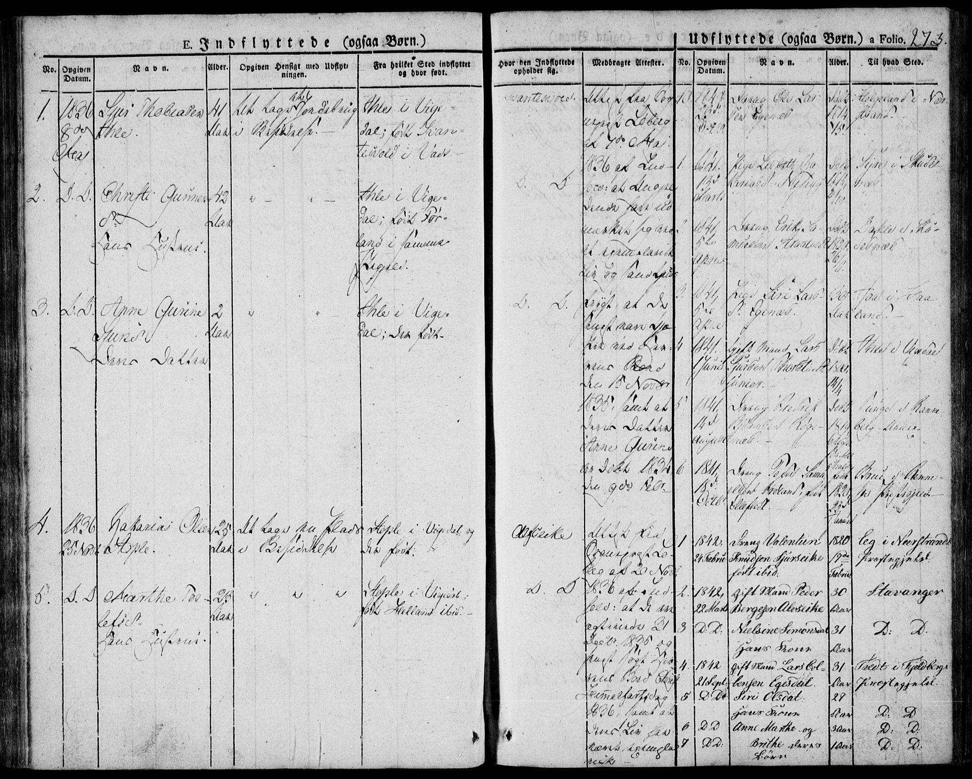 Skjold sokneprestkontor, AV/SAST-A-101847/H/Ha/Haa/L0005: Parish register (official) no. A 5, 1830-1856, p. 273