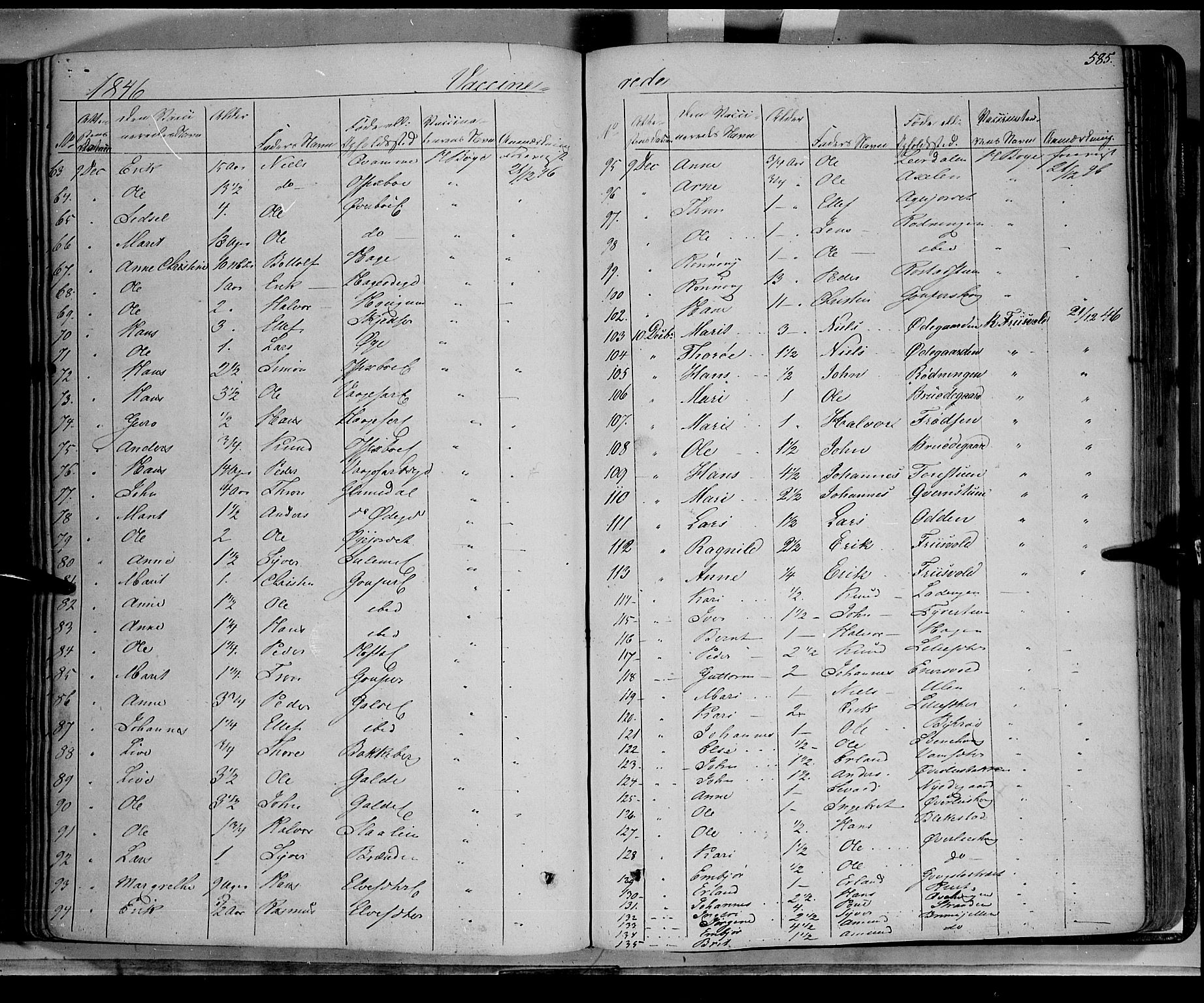 Lom prestekontor, SAH/PREST-070/K/L0006: Parish register (official) no. 6B, 1837-1863, p. 585